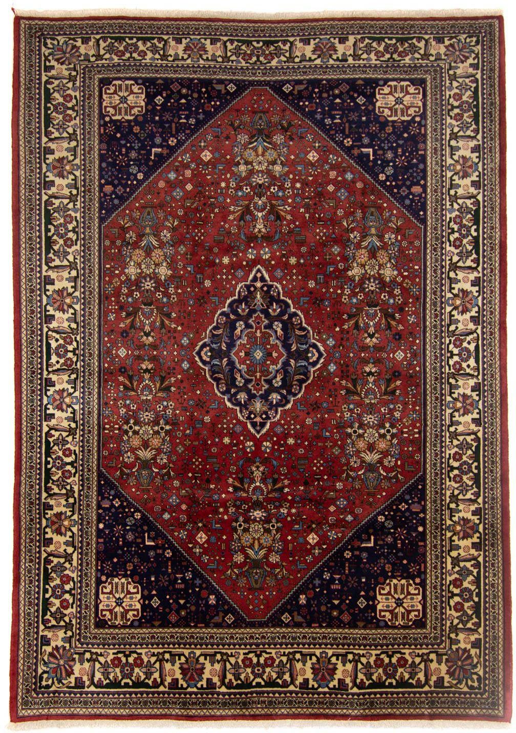 Wollteppich Abadeh Medaillon Rosso scuro 340 x 250 cm, morgenland, rechteckig, Höhe: 10 mm, Unikat mit Zertifikat