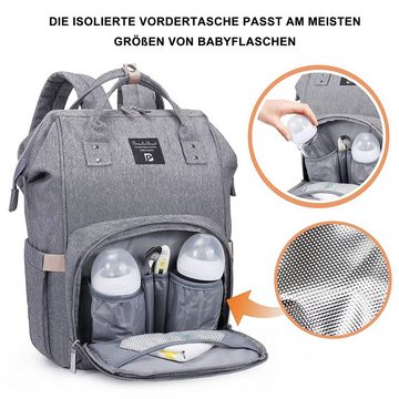 REDOM Wickelrucksack Wickeltasche Rucksack Baby Multifunktions-Babytaschen wasserabweisend (Windeln Babyflasche Milchfläsche Rucksack Tasche mit Flaschenhalter, Multifunktional, Babytasche, Wickelrucksack, für Mama und Papa unterwegs), mit tragbarer mobiler Wickelauflage Schnullerhalter Kinderwagengurte