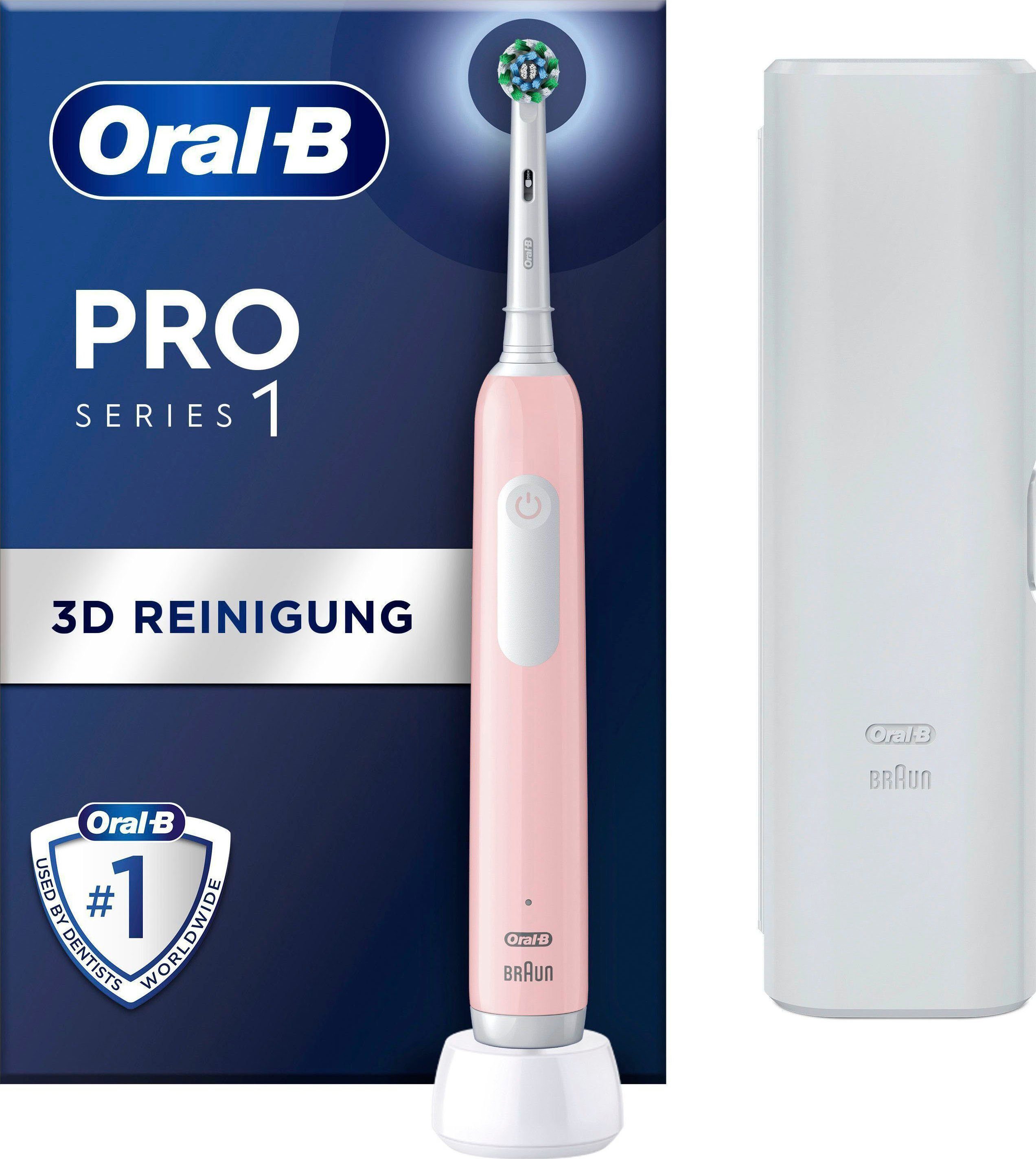 Oral-B Elektrische Zahnbürste PRO Series 1, Aufsteckbürsten: 1 St., Drucksensor