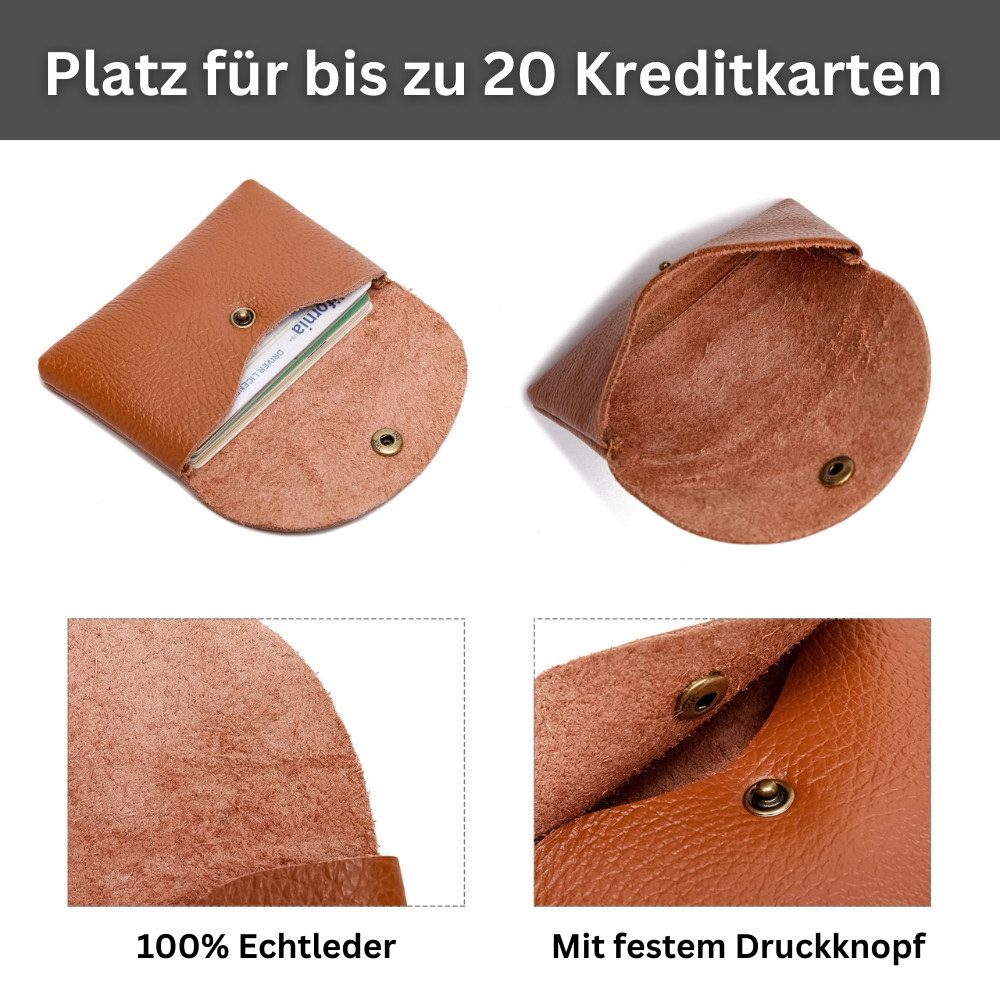 Fomax Kartenetui aus hochwertigem Echtleder, Kompakte Kartentasche für bis zu 20 Karten, Leicht, Handlich und Stilvoll – Bild 3 von 5