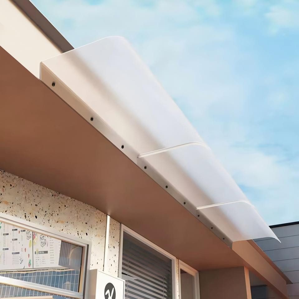 DARDVORLAG Vordach Haustür Überdachung, Pultvordach, Türdach, 34x100cm (1 St), aus Polycarbonat-Material, inklusive Zubehör – Bild 3 von 5