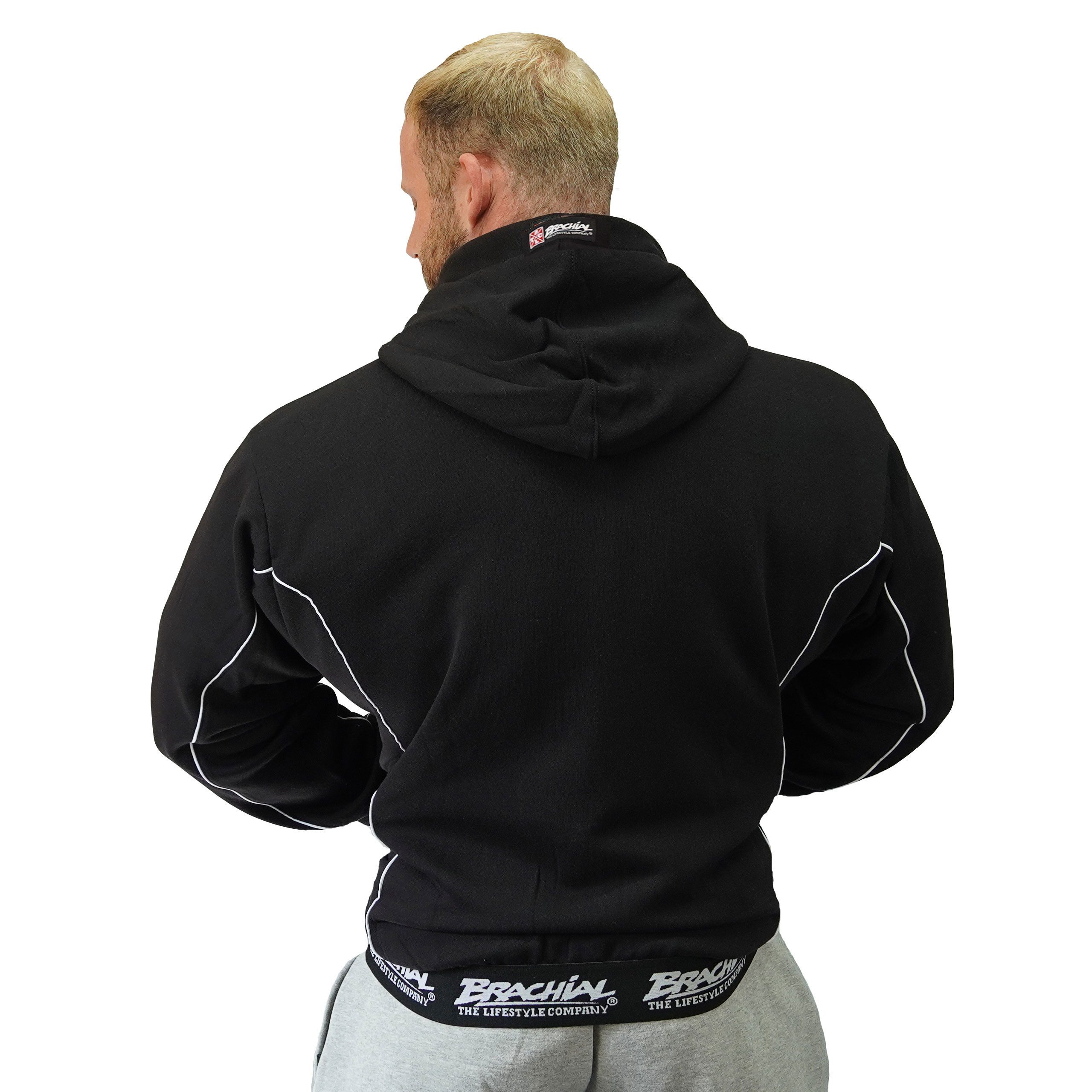 BRACHIAL THE LIFESTYLE COMPANY Kapuzensweatjacke Brachial Zip-Hoody "Spacy" schwarz/weiß