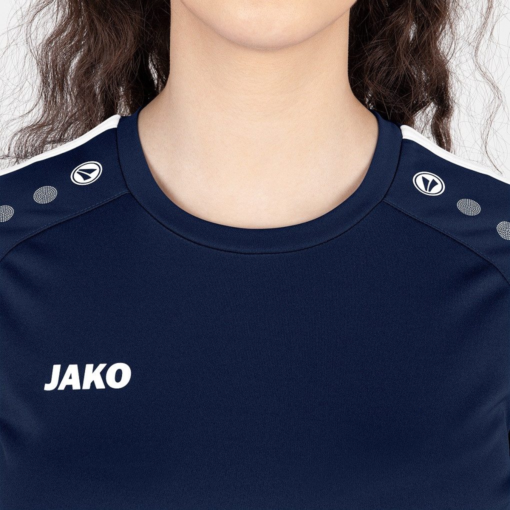 Jako Trainingsshirt Trikot Striker 2.0 KA (100% Polyester Keep Dry) dunkelblau/weiss Damen