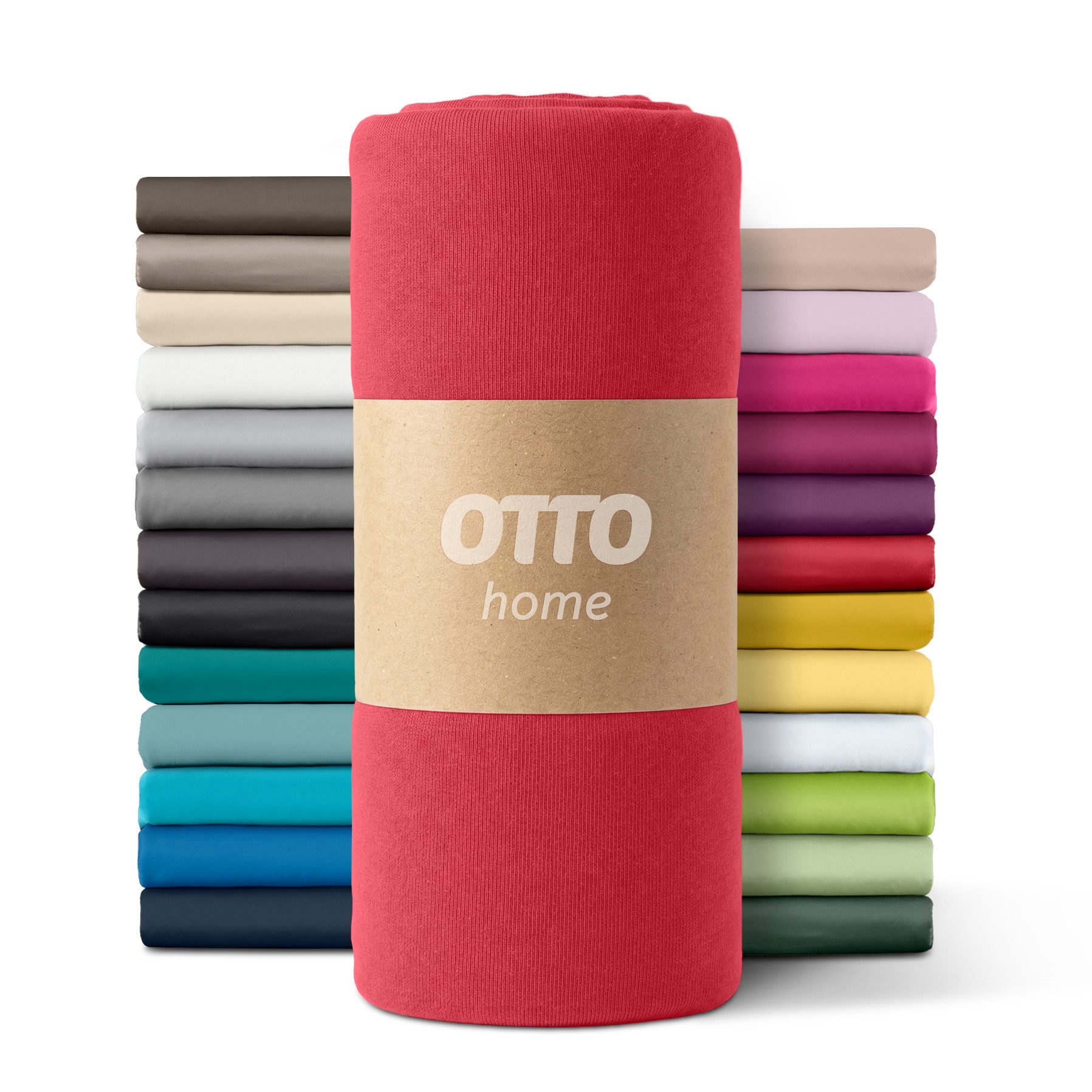 OTTO home Spannbettlaken PAPRIKA Microfaser-Jersey und warme Fleece-Qualität, Microfaser-Jersey, Gummizug: rundum, (2 Stück), Bettlaken Laken Spannbettuch, schnelltrocknend