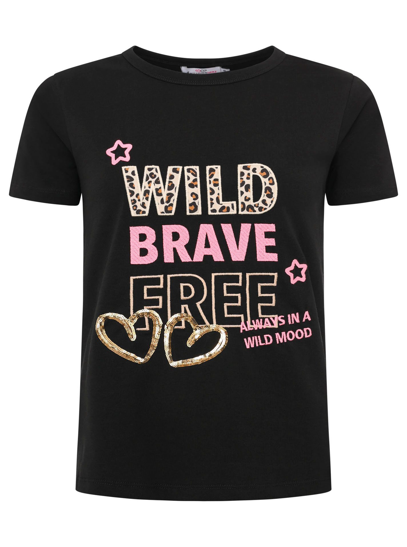 Zwillingsherz T-Shirt "Wild Brave Free" mit günstig online kaufen
