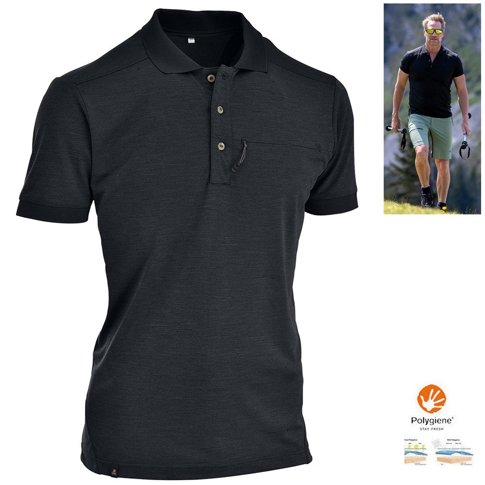 Maul T-Shirt Maul Sport Gaigerkopf 4 Fresh Herren Polo – Funktionspolo Schwarz