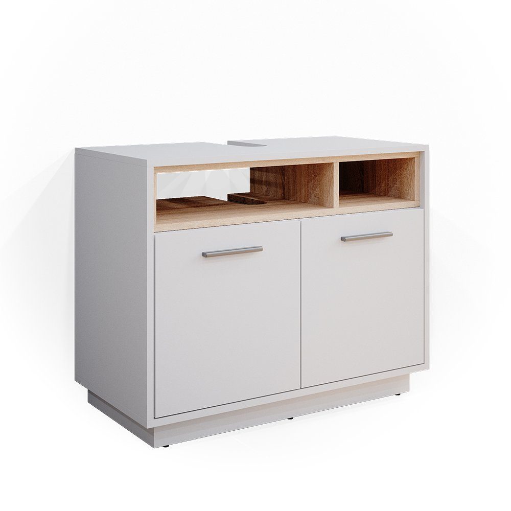 Vicco Waschbeckenunterschrank Beatrice, Weiß/Sonoma, 80 x günstig online kaufen