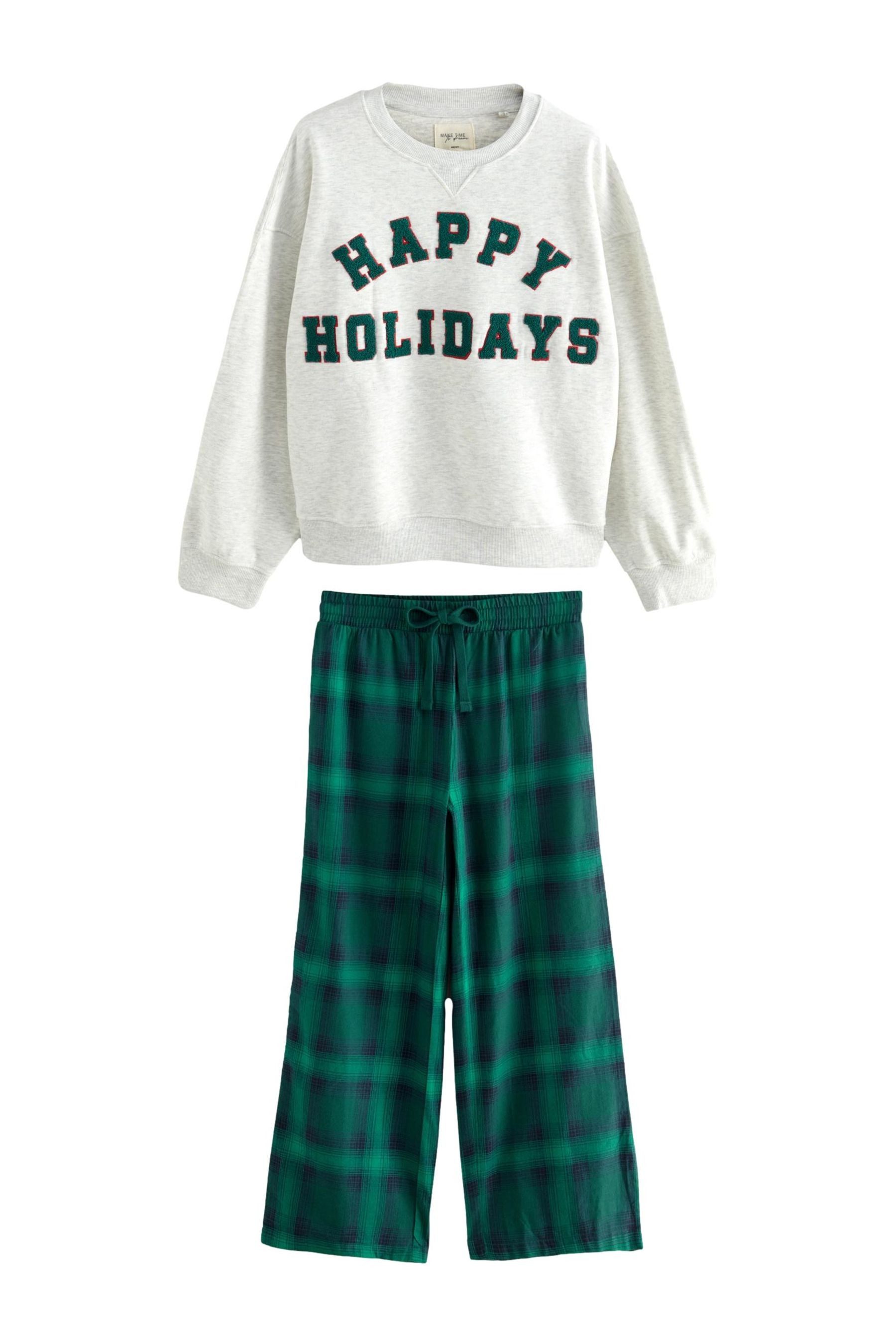 Pyjama Familienschlafanzug aus Flanell mit Sweatshirt