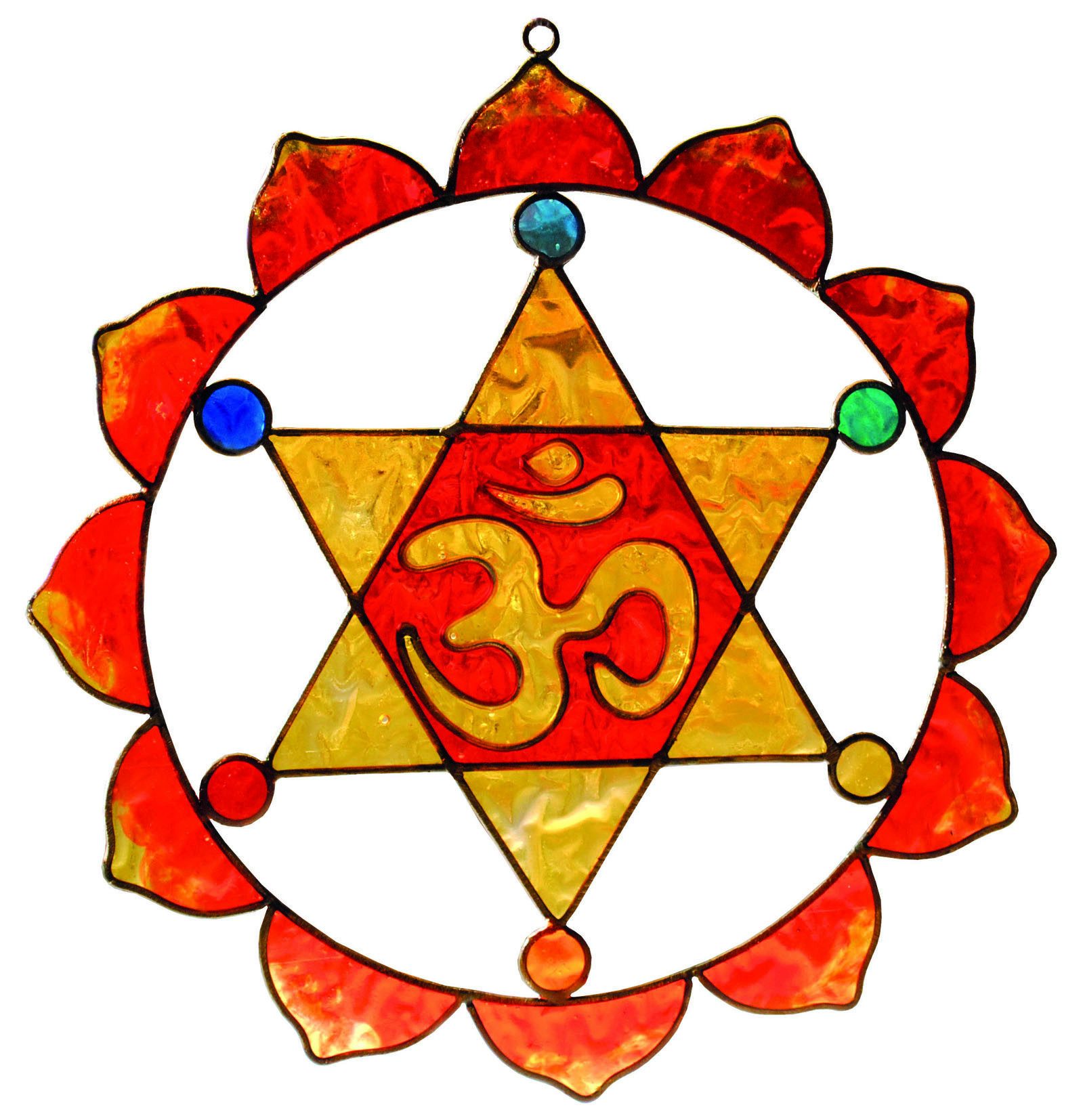 Saraswati Hängedekoration Suncatcher "Merkaba Om" Fiberglas bunt 18cm