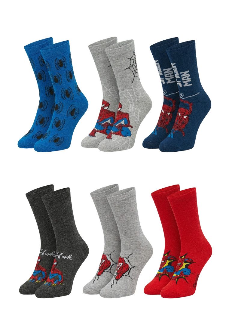 Socken Spider-Man Kinder Jungen Socken 6er Pack