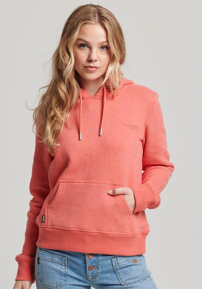 Kapuzensweatshirt Marl LOGO HOODIE La Superdry ESSENTIAL Coral