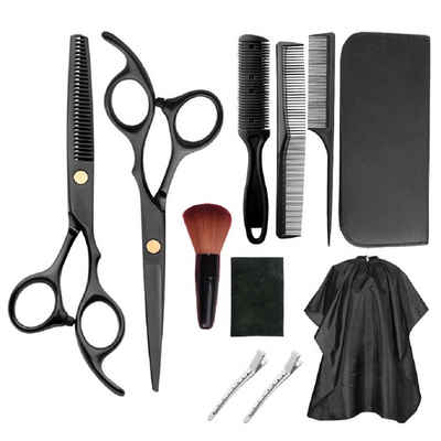 Haiaveng Haarschere »11 Pcs Haarschere Set, Professionelle Haarschneideschere Kit«, (set), 11Pcs Professional Haircut Scissors Kit with Comb, Clips, Cape, New Craftsmanship Stainless Steel Hairdressing Thinning Shears Set for Barber, Salon