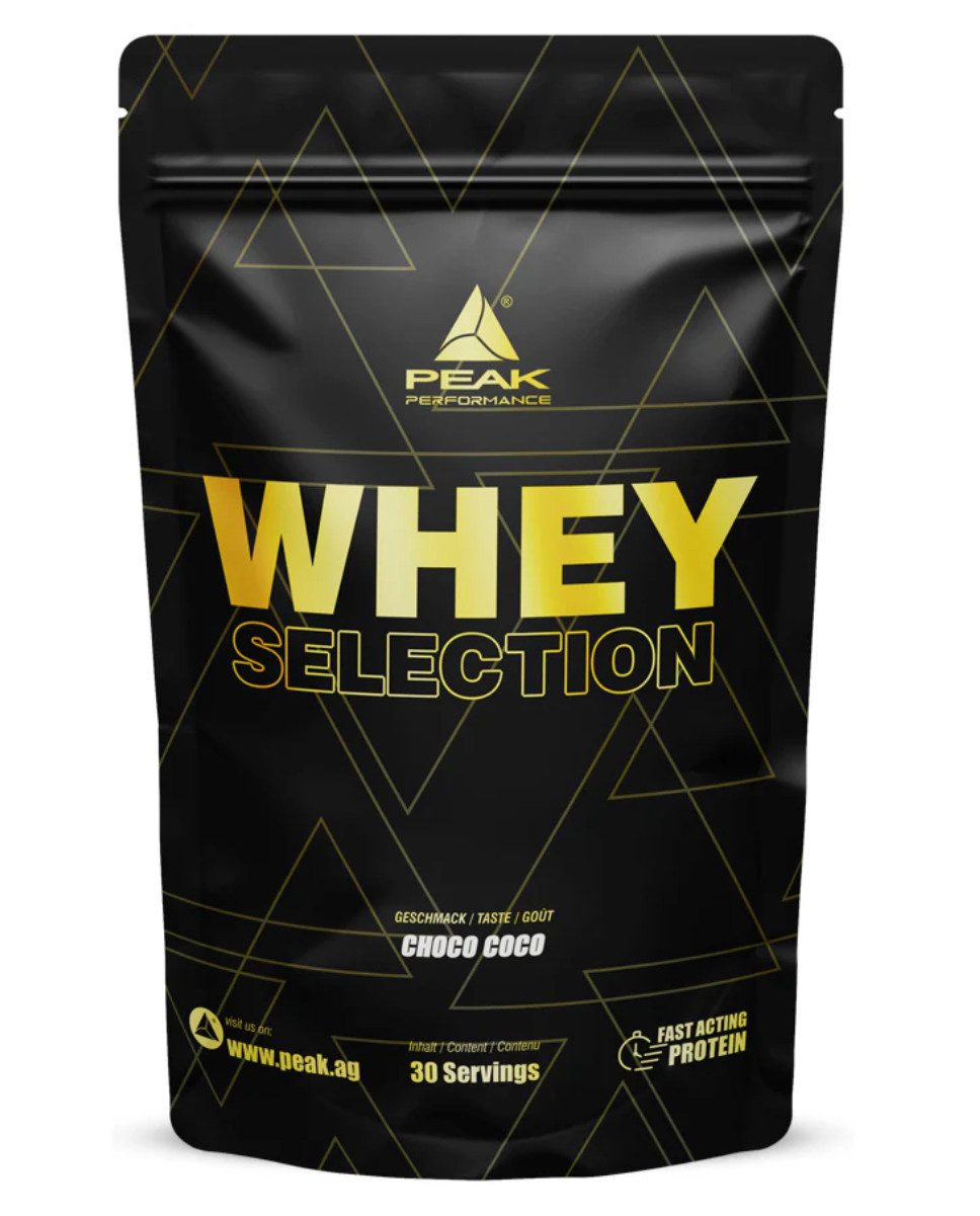 PEAK Peak Whey Selection 900g Protein Eiweiß Pulver, 1 er Einzelprodukt à 30 St., 900 g, hoher Proteingehalt