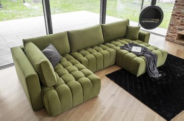 yourhouse24 Wohnlandschaft Bonito U, mit Schlaffunktion und Bettkasten, Ecksofa, U-Form Couch