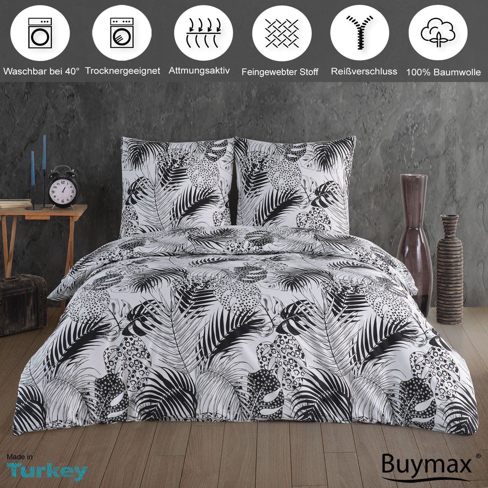 Buymax Bettwäsche Bettbezug-Set Exotic 100% Baumwolle, Baumwolle, 4 teilig, günstig online kaufen