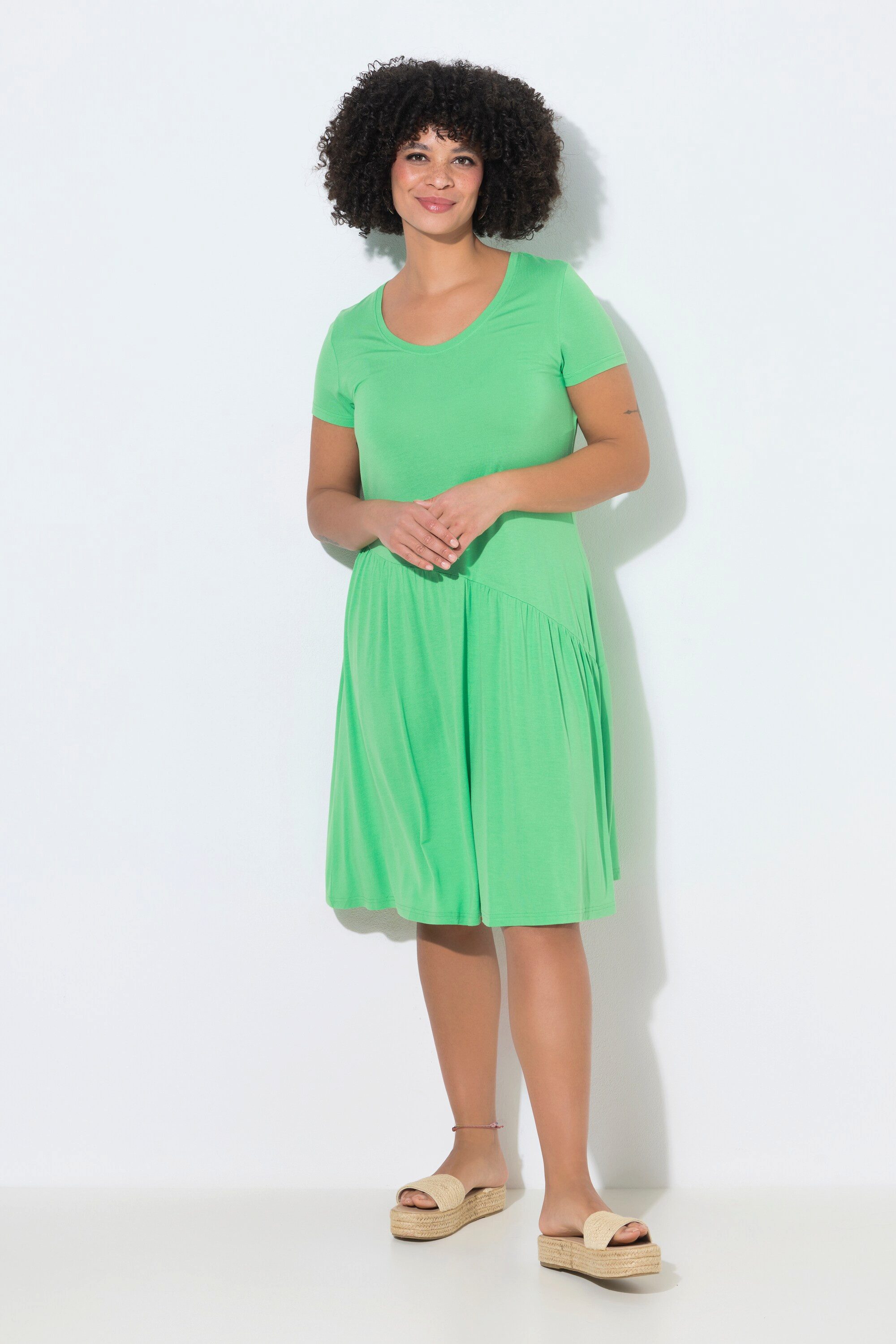 Angel of Style Jerseykleid Jerseykleid diagonale Taillennaht Halbarm