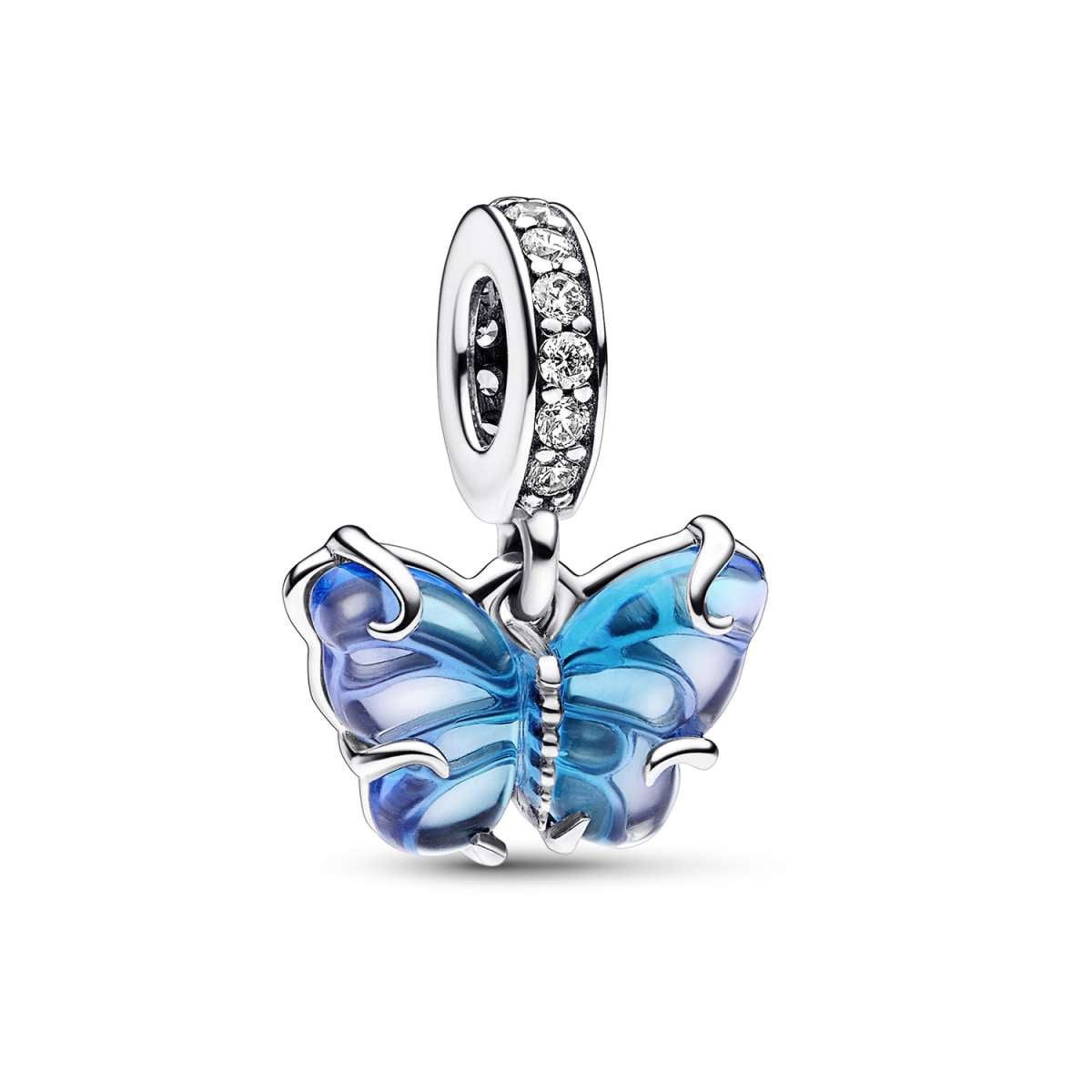 Pandora Charm Schmetterling 792698C01, Anhänger Blauer Muranoglas