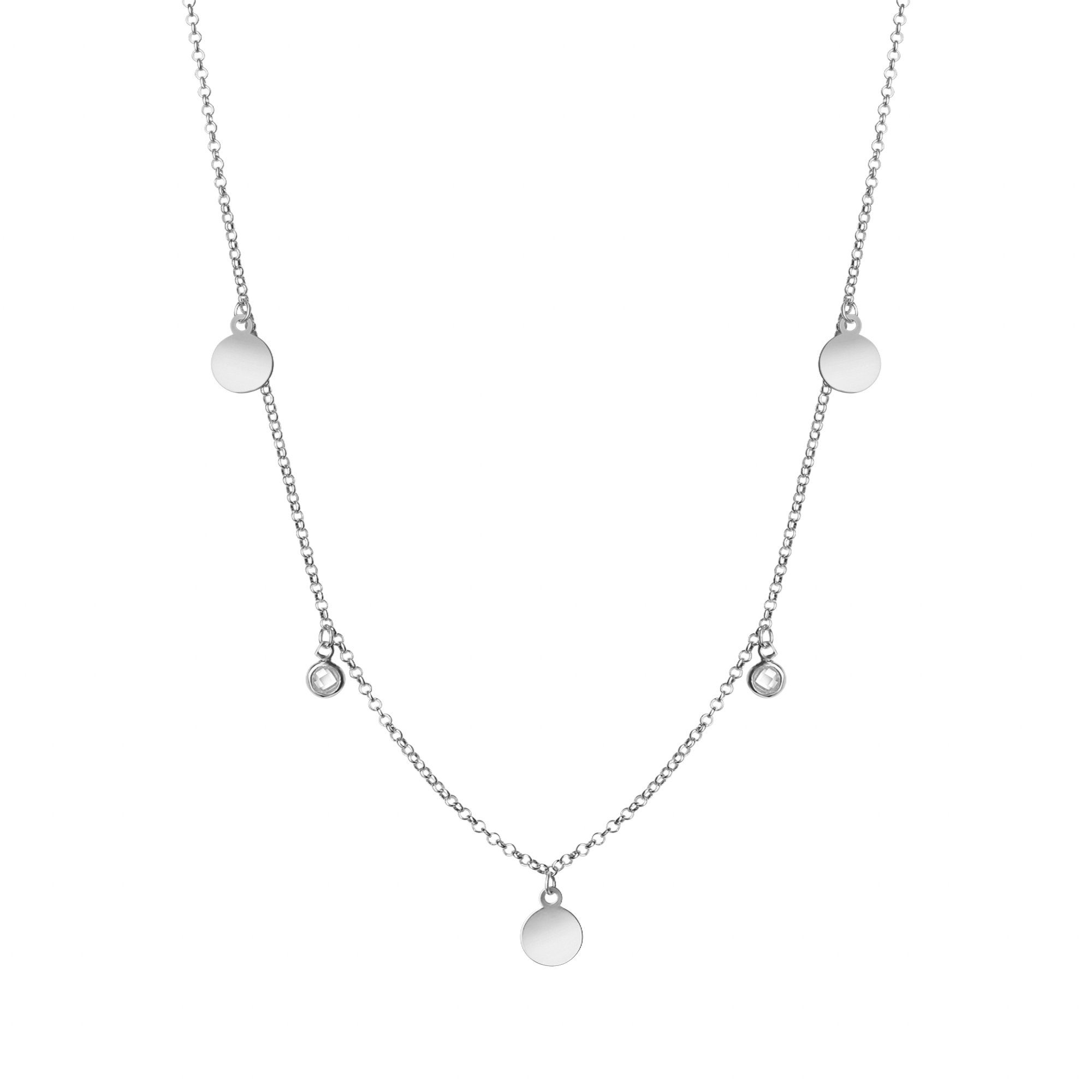 Vivance Collierkettchen 925-Sterling Silber rhodiniert, Elegante Erbskette  aus 925/- Silber rhodiniert