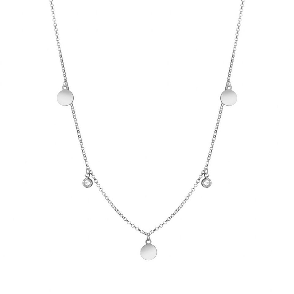 Vivance Collierkettchen 925-Sterling Silber rhodiniert, Elegante Erbskette  aus 925/- Silber rhodiniert