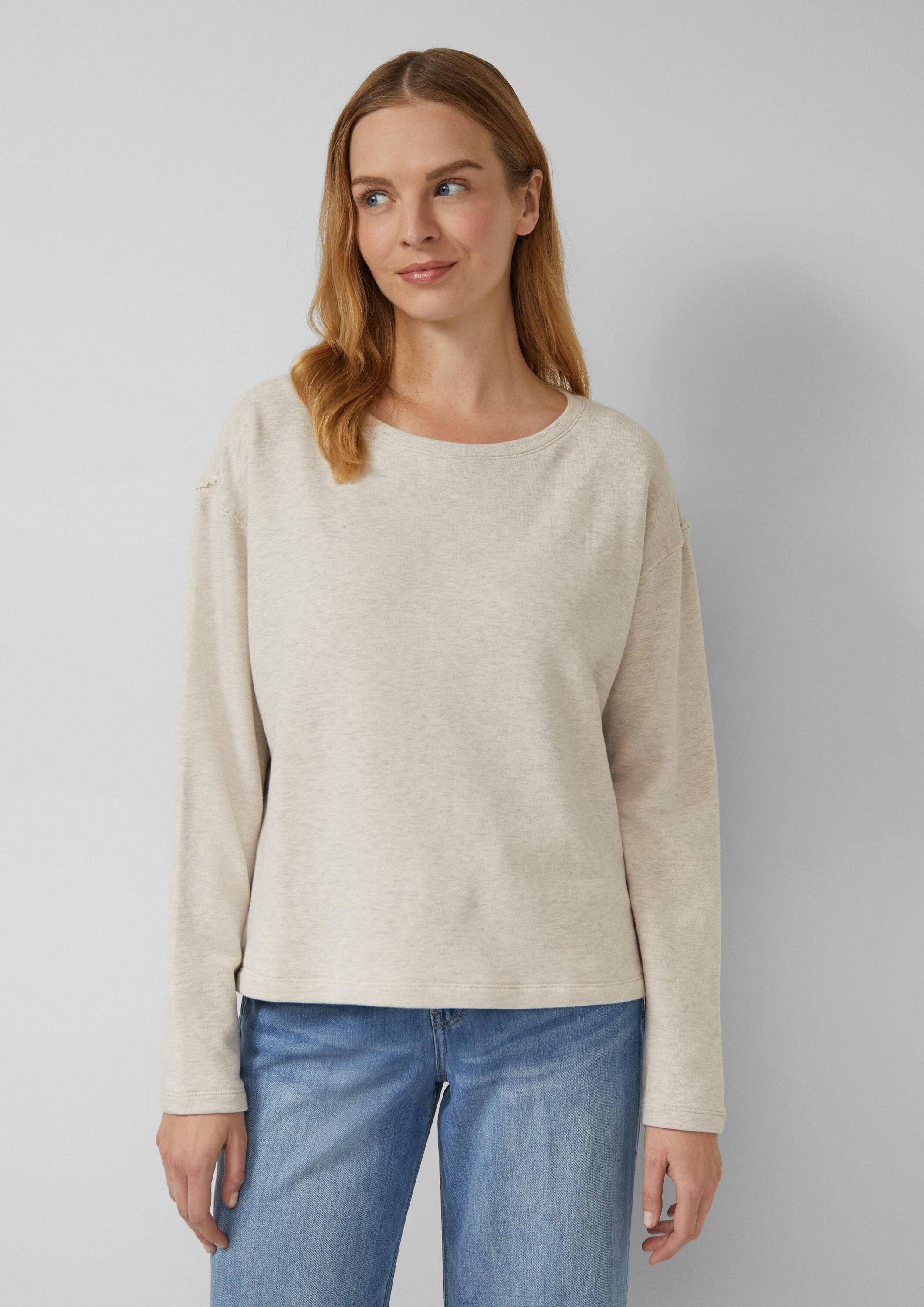 s.Oliver Sweatshirt Sweatshirt Verkürztes Sweatshirt mit Naht-Details