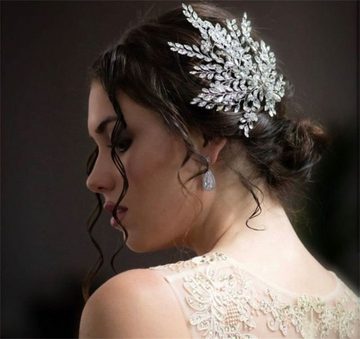 GLAMO Diadem Braut Hochzeit Tiara, handgefertigte Tiara Strass Haarteil