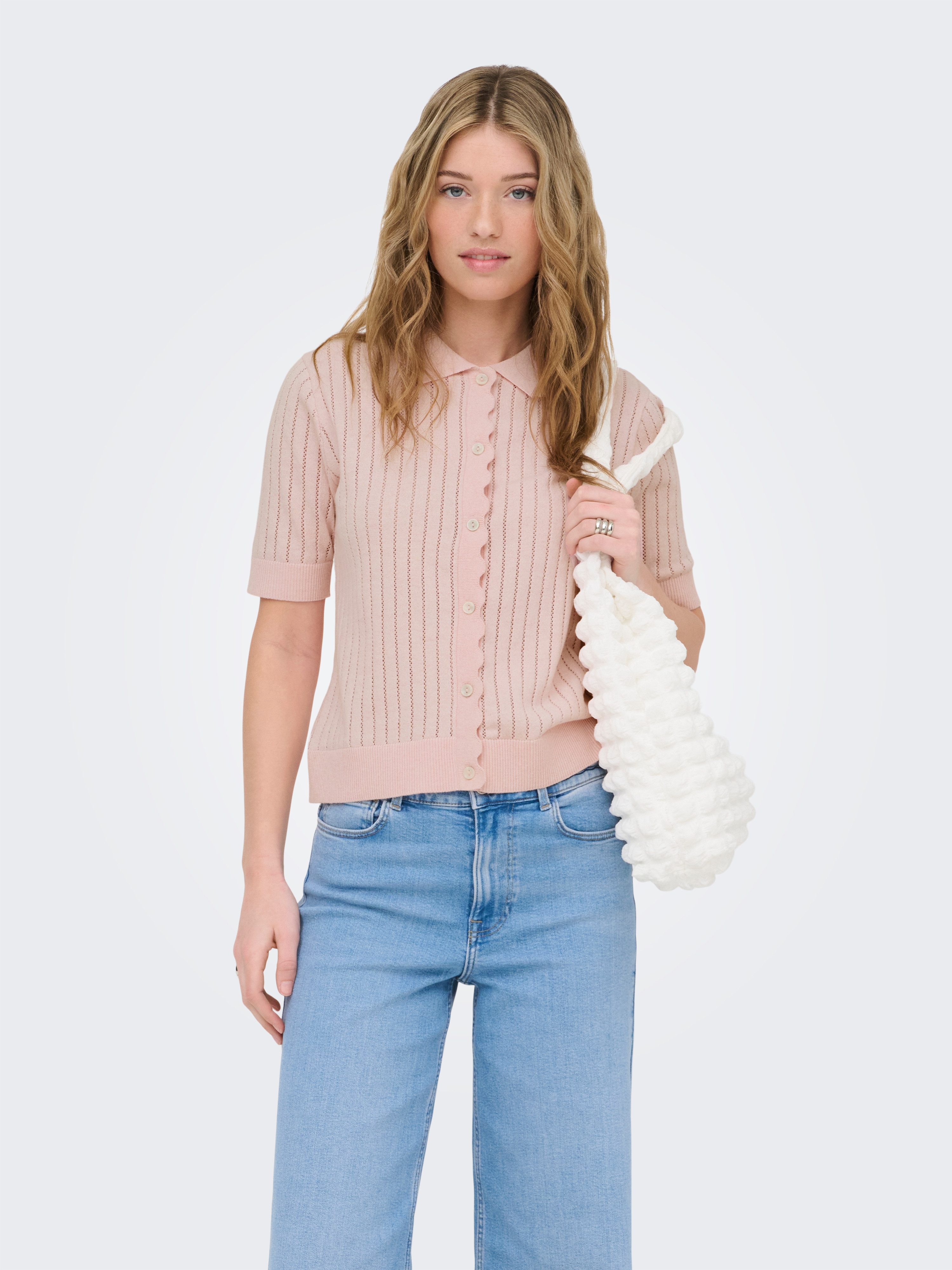 ONLY Strickjacke ONLELMA POLO S/S CARDIGAN KNT NOOS günstig online kaufen