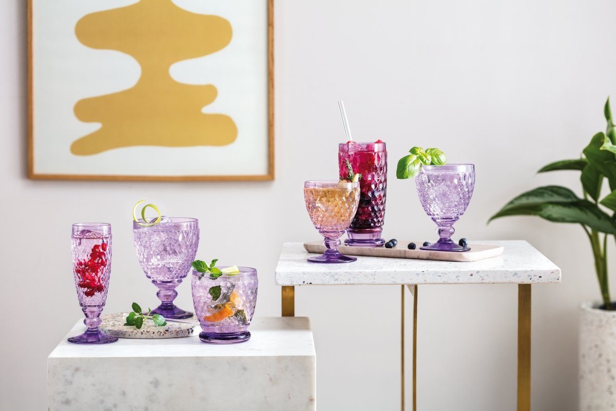 Villeroy & Boch Weißweinglas Boston coloured Weissweinglas lavender 125 ml, Kristallglas