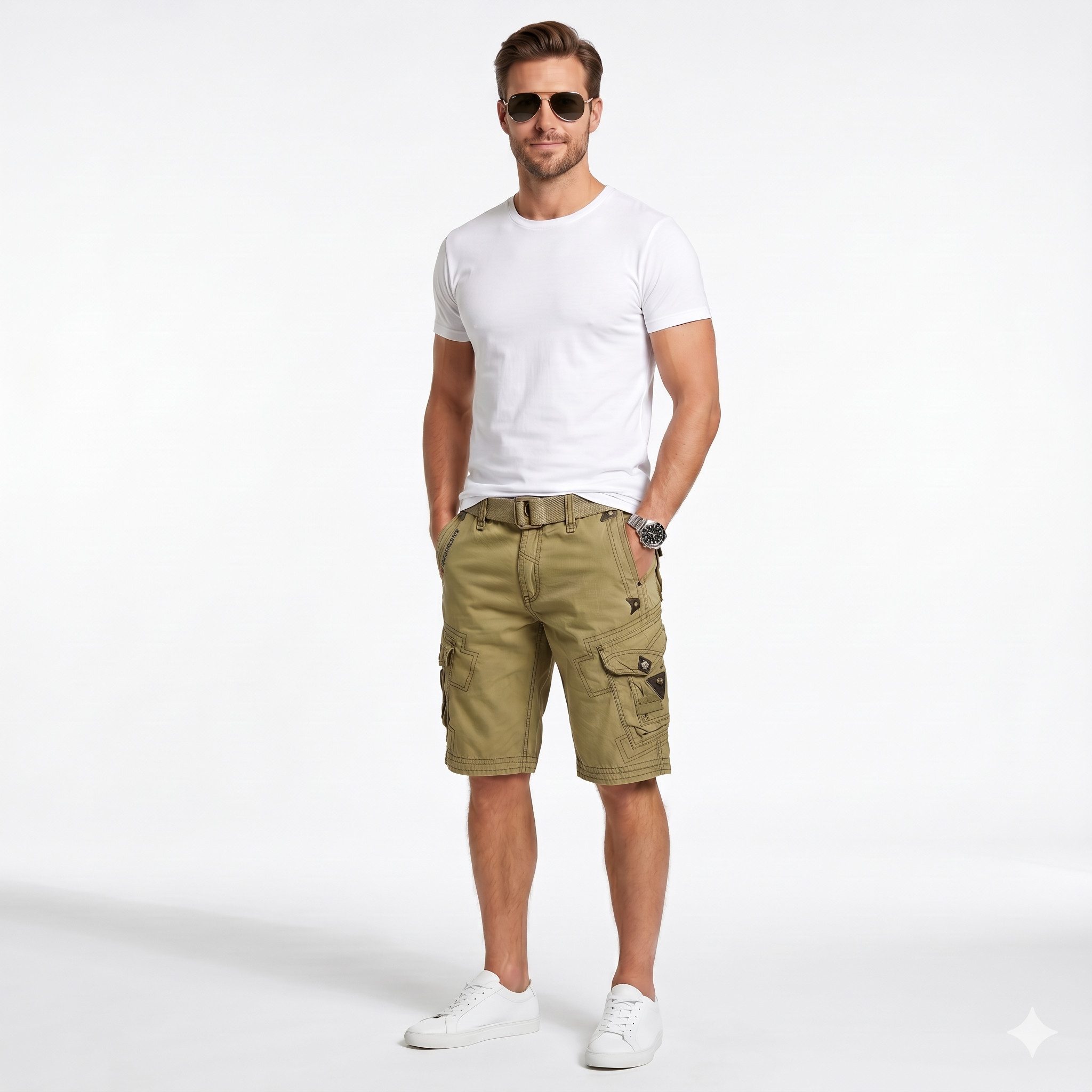 Geographical Norway Cargoshorts (Packung) Herren kurze Hose aus Baumwolle, Sommer-Bermuda Größe S bis 5XL