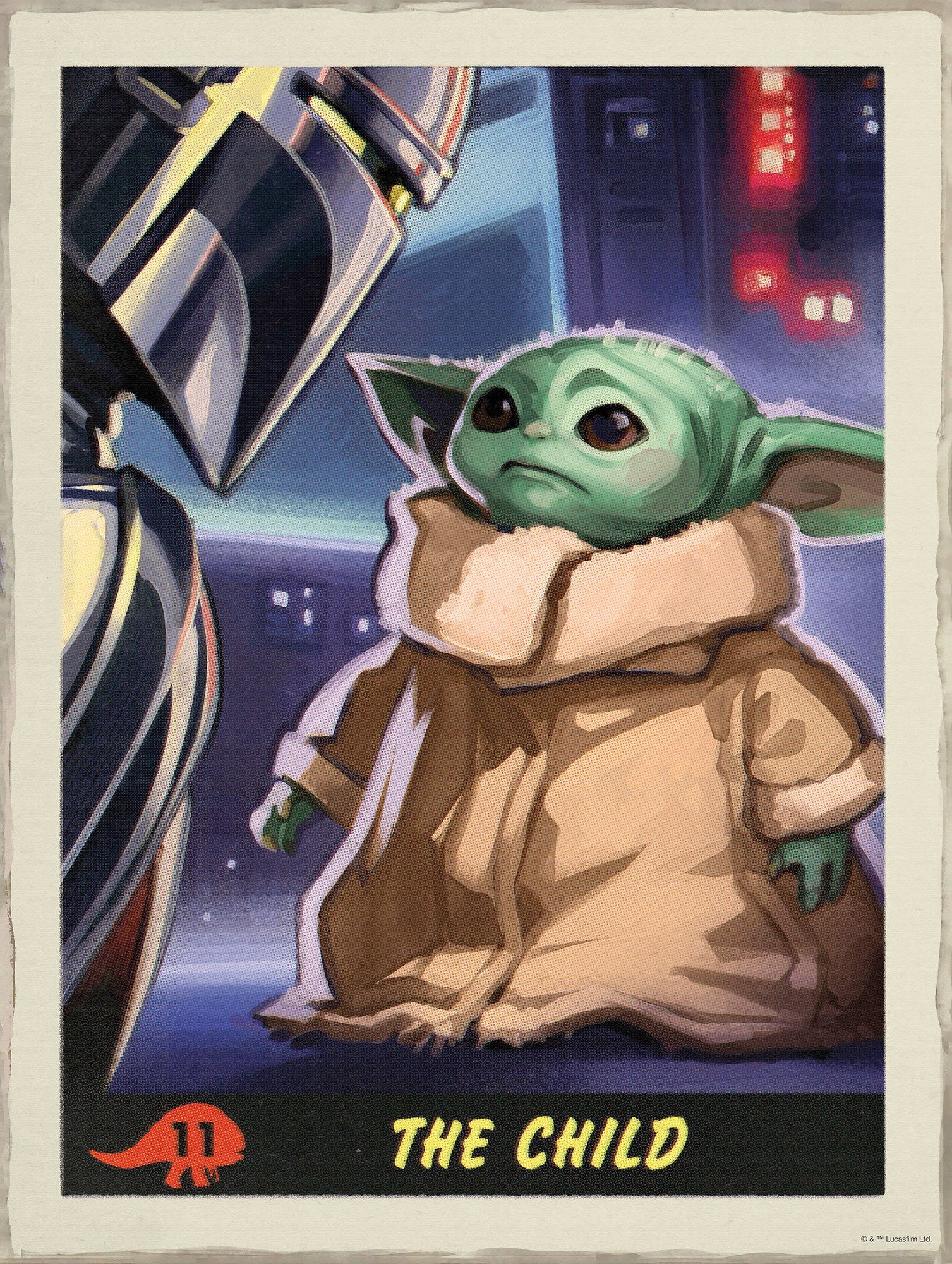 Komar Bild Mandalorian The Child Trading Card, Disney, Star Wars (1 St), Wandbild zur Dekoration im Kinderzimmer - ohne Rahmen