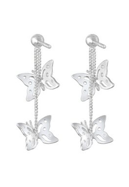 Elli Paar Ohrhänger Schmetterling Natur Kristalle Silber 925, Schmetterling