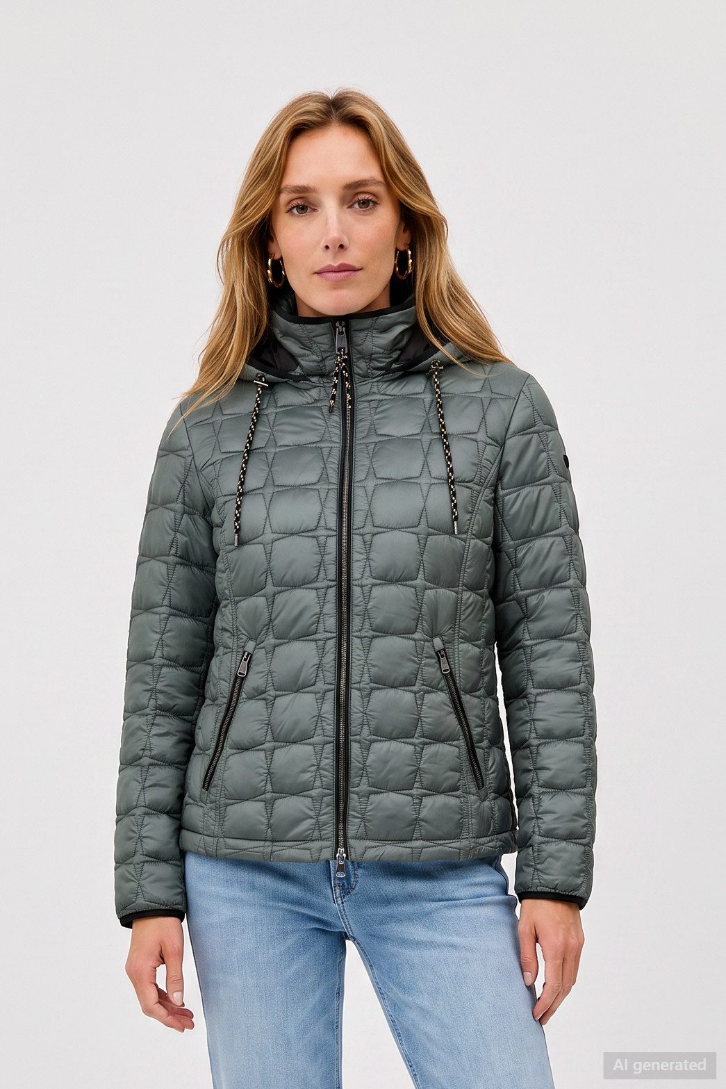 Barbara Lebek Steppjacke warme Damenjacke oder Herbstjacke mit abnehmbarer Kapuze