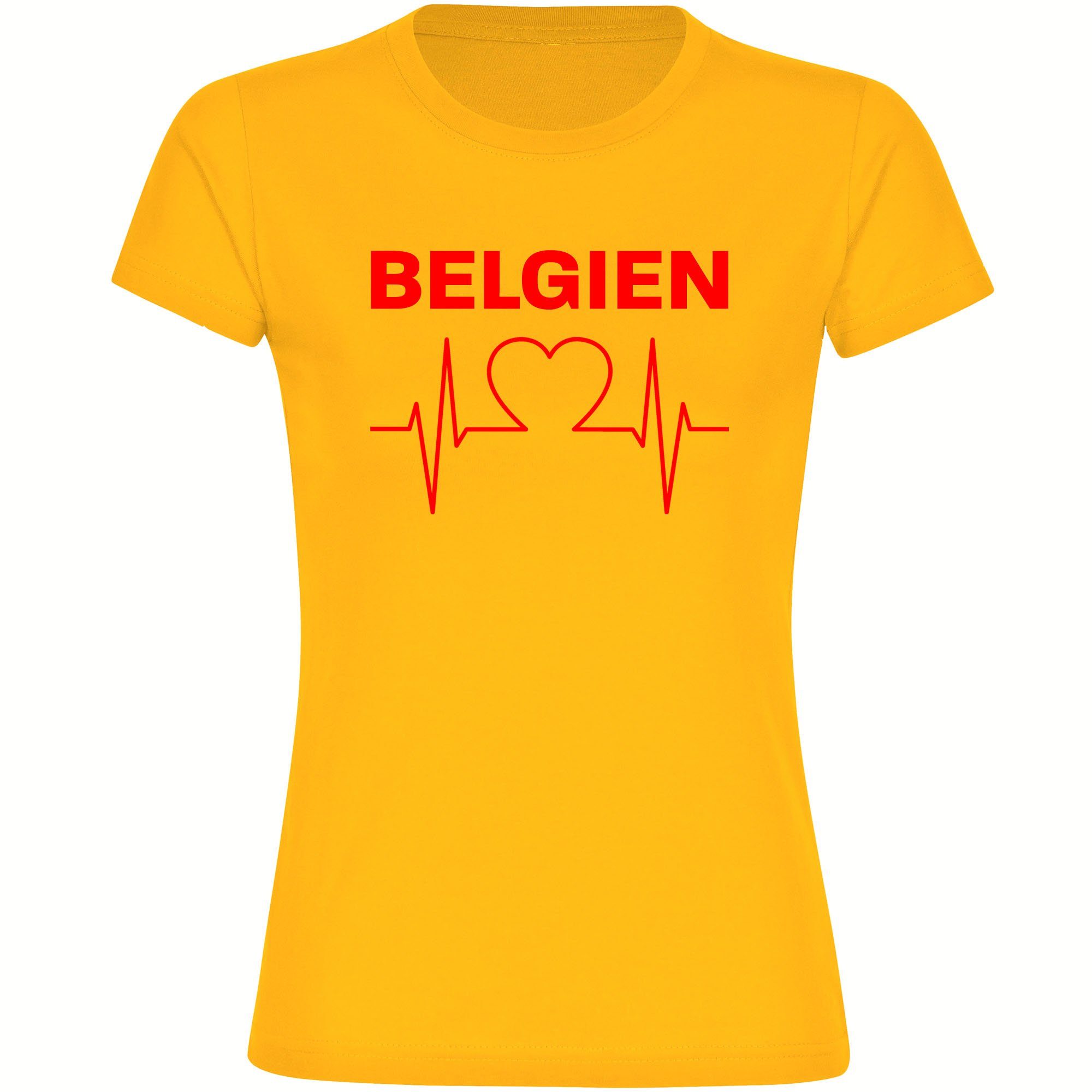 multifanshop T-Shirt Damen Belgien - Herzschlag - Frauen