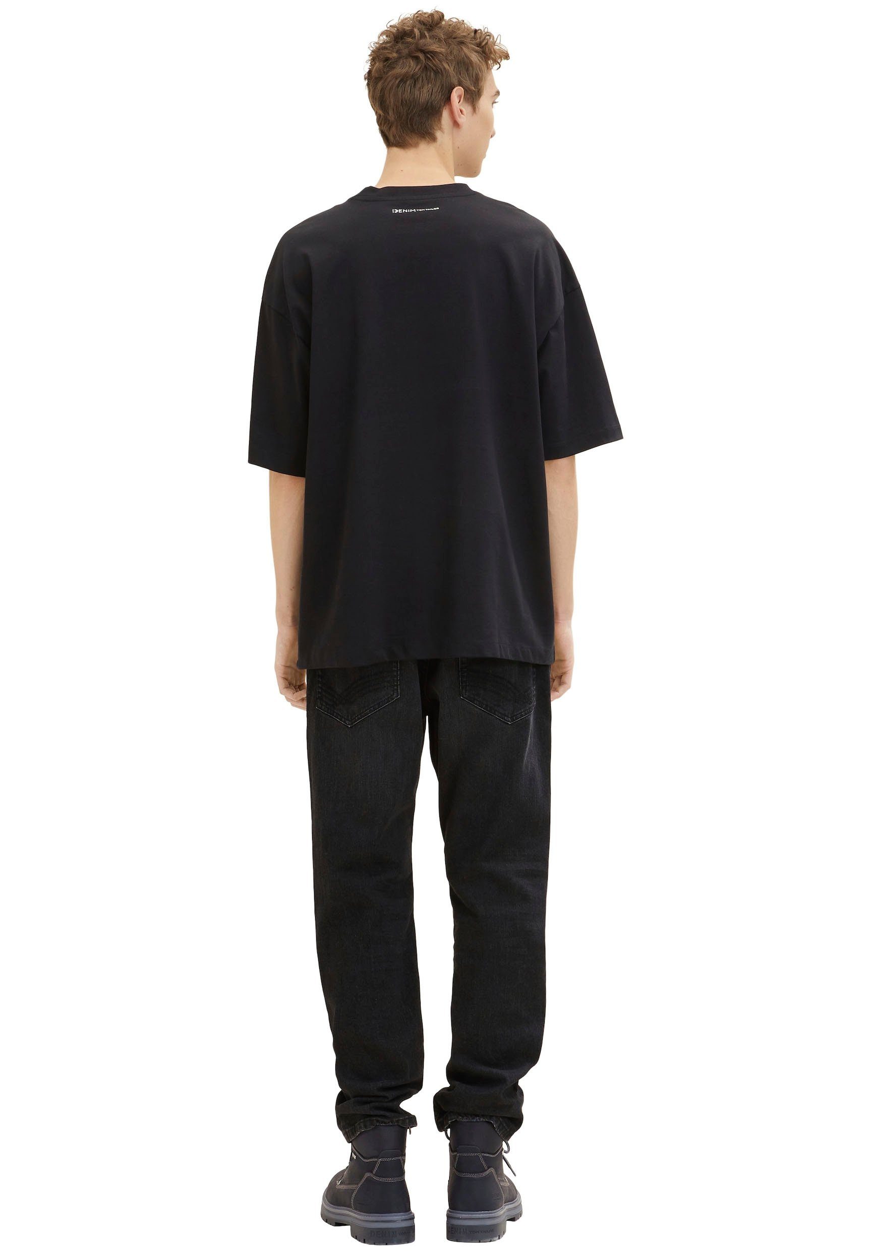 TOM TAILOR Denim Oversize-Shirt mit Rundhalsausschnitt schwarz