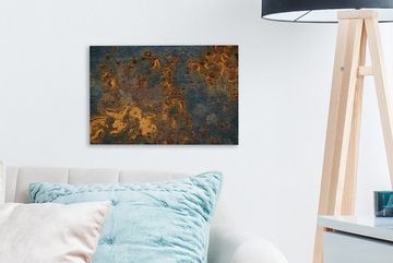 OneMillionCanvasses® Leinwandbild Gold - Rost - Stahl, (1 St), Wandbild Leinwandbilder, Aufhängefertig, Wanddeko, 30x20 cm