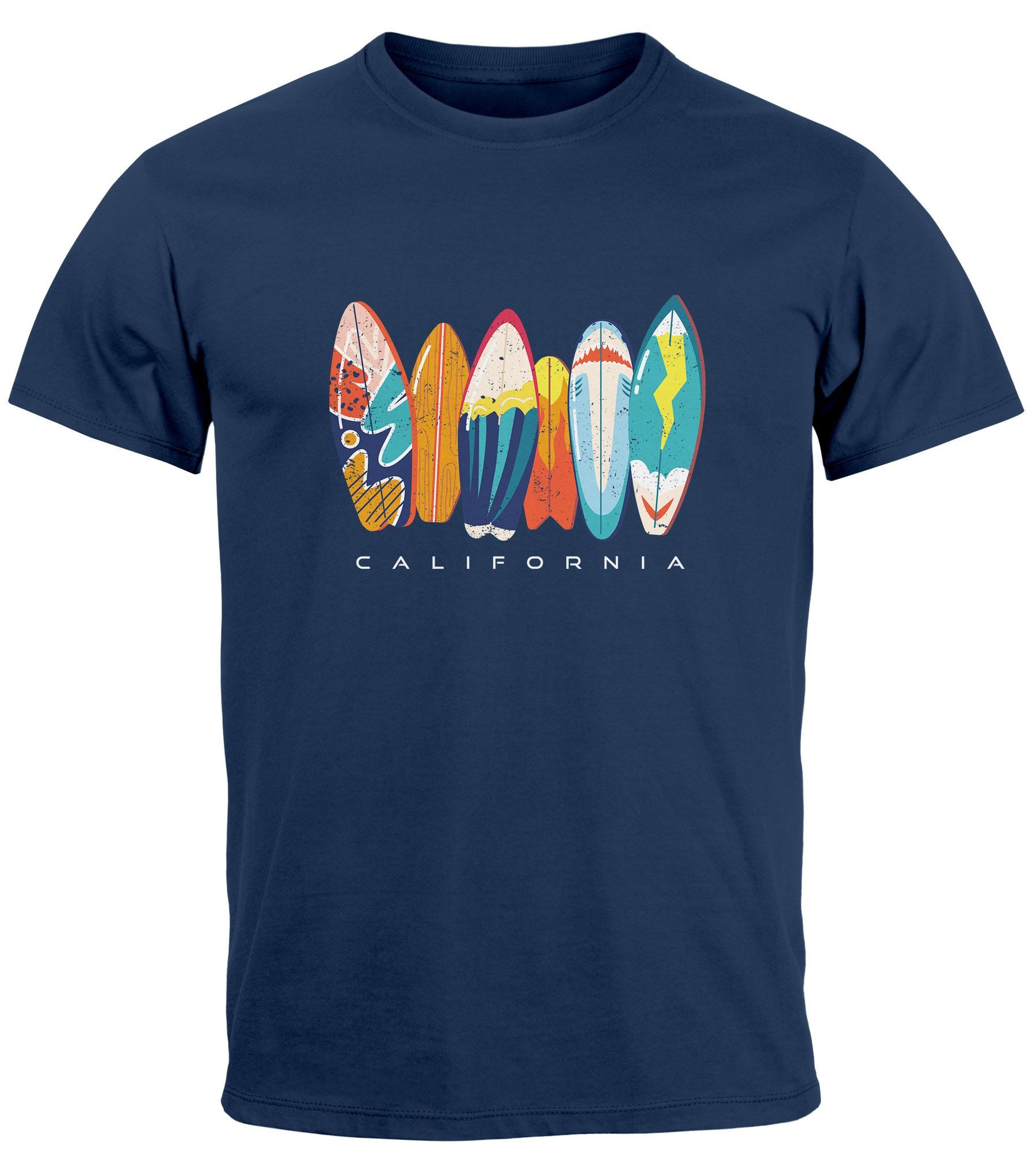 Neverless Print-Shirt Herren T-Shirt California Surfboards günstig online kaufen