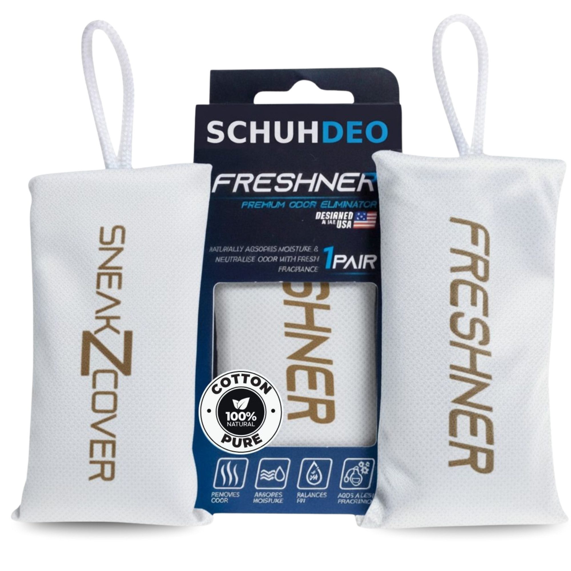 SneakZcover Schuhdeo gegen Geruch und Schweiß Antibakteriell, Effektiver Schuh Deo für Sportschuhe, Sneaker und Schuhschrank