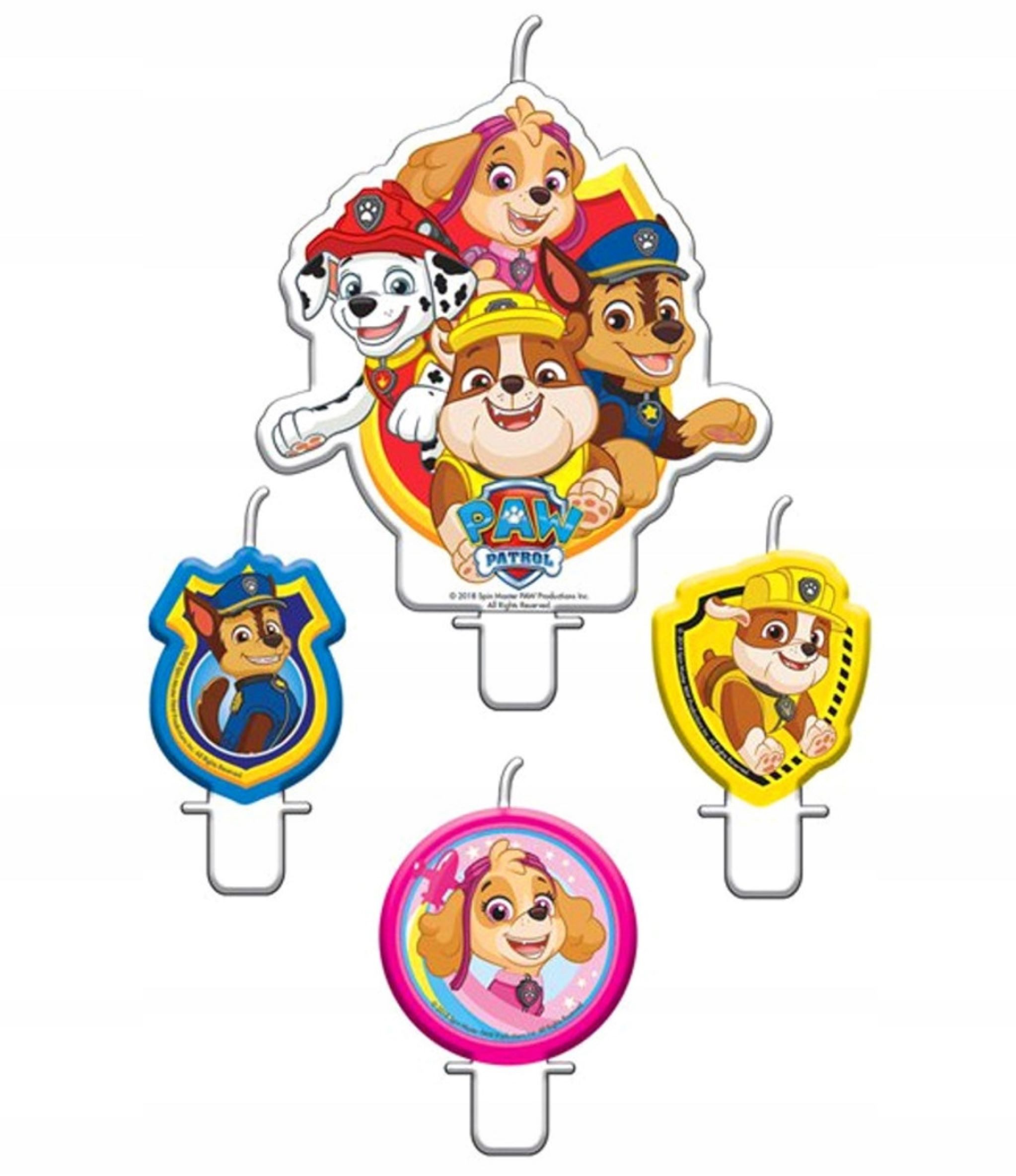 Festivalartikel Geburtstagskerze 4x Paw Patrol Geburtstag Kerzen Set, 5-5,5 cm klein, 9,5x8 cm groß