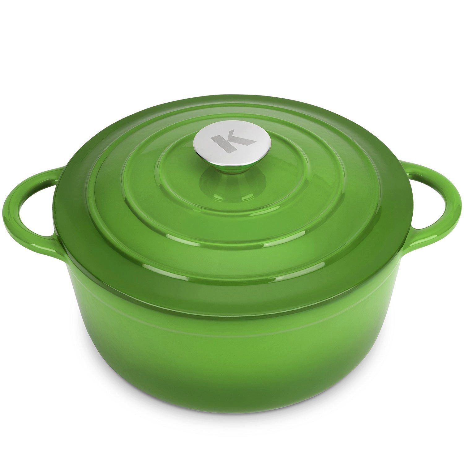 KLAMER Bräter Gusseisen Bräter 5 L, Gusseisen-Topf 25 cm backofengeeignet, Emaille …, Gusseisen, Exzellente Hitzeverteilung, Intensive Aromabildung, 5 Liter