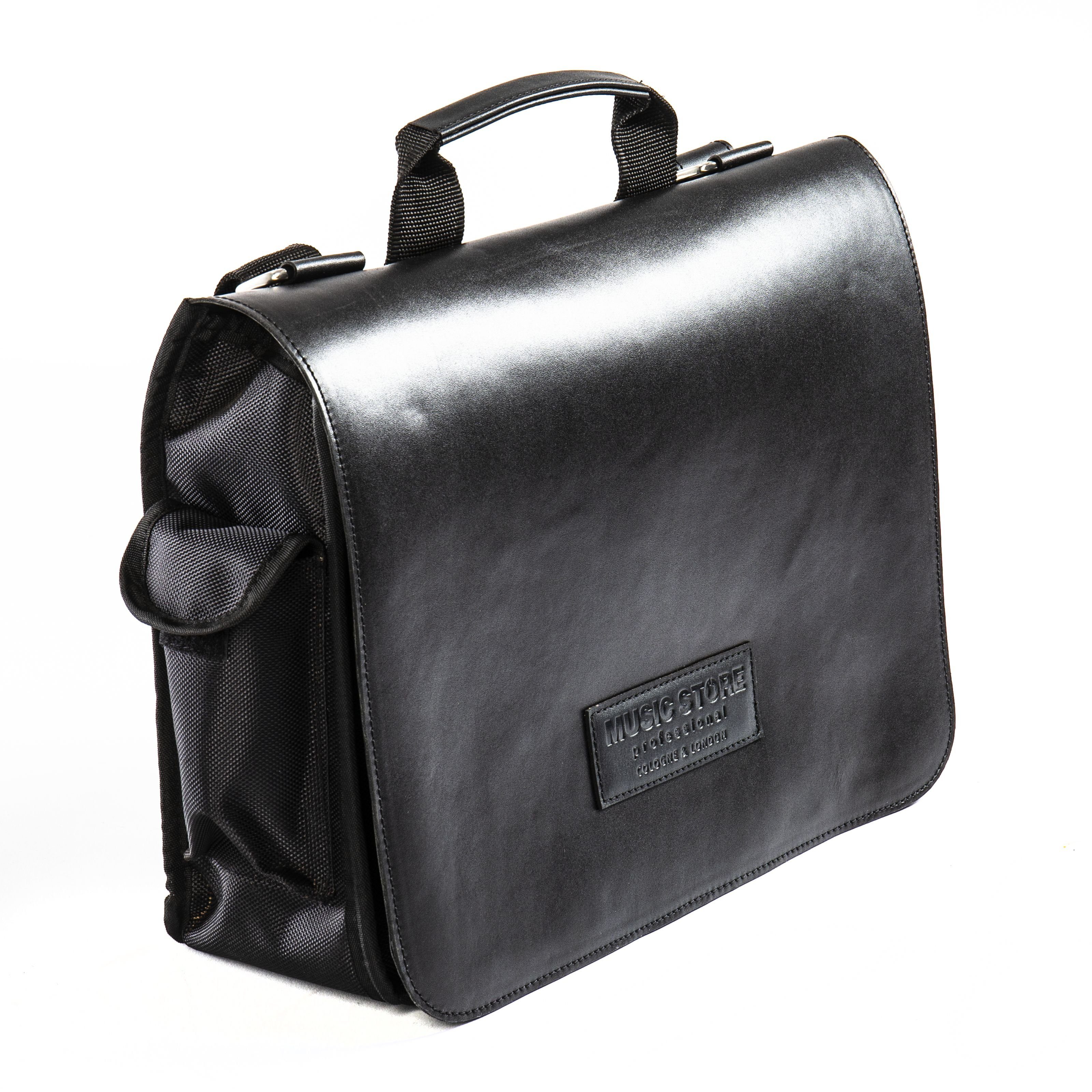 MUSIC STORE Laptoptasche (Tasche Notebook Bag schwarz aus Nylon/Leder Laptoptasche mit Fach bis 15 Zoll abnehmbarer gepolsterter Gurt Klettverschluss, Bags & Taschen, Taschen), Tasche, Notebook Bag, Laptoptasche bis 15 Zoll