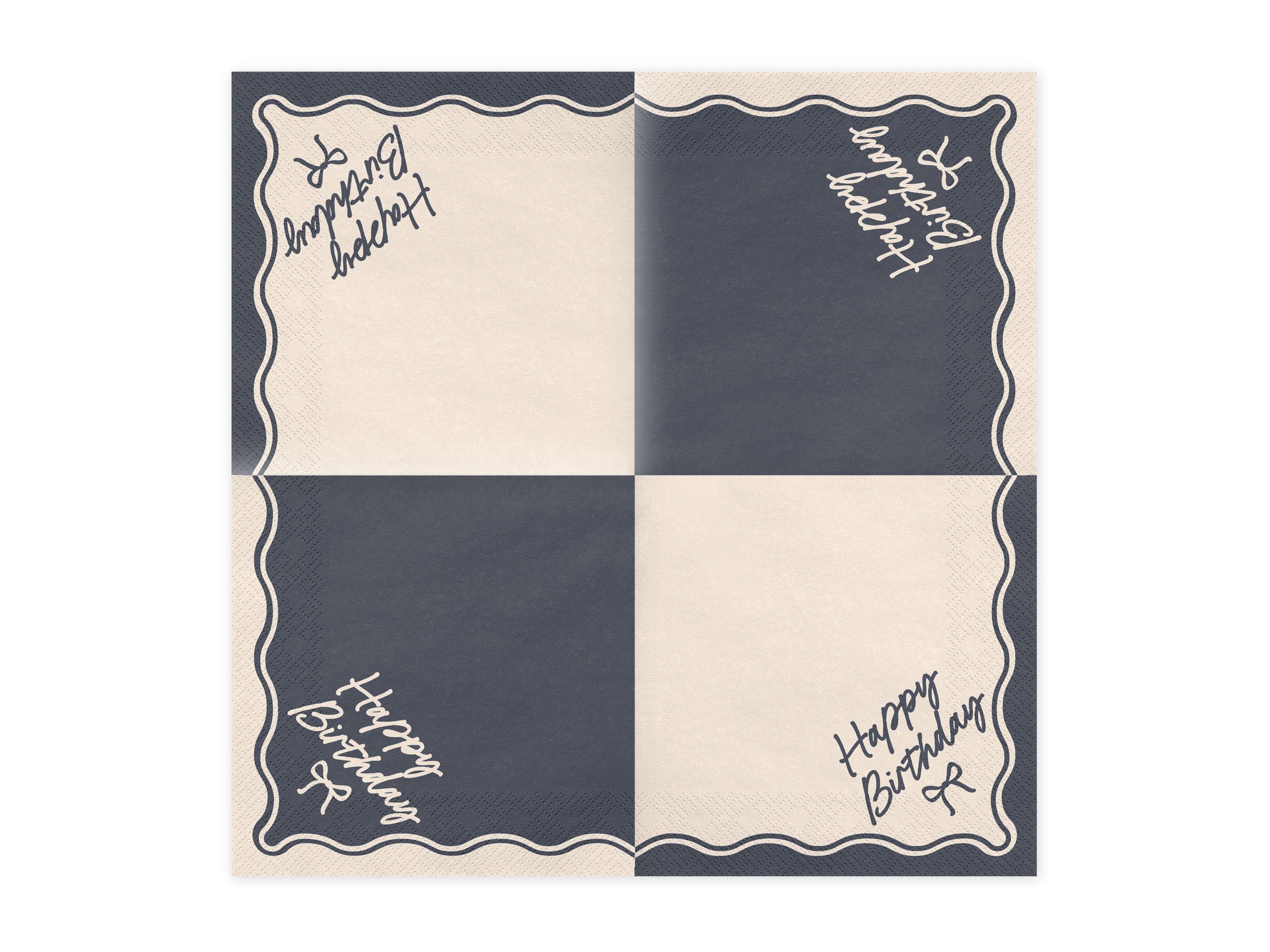 partydeco Papierserviette, Servietten Papier 33x33cm 2-lagig 12 Stück Happy Birthday Motiv