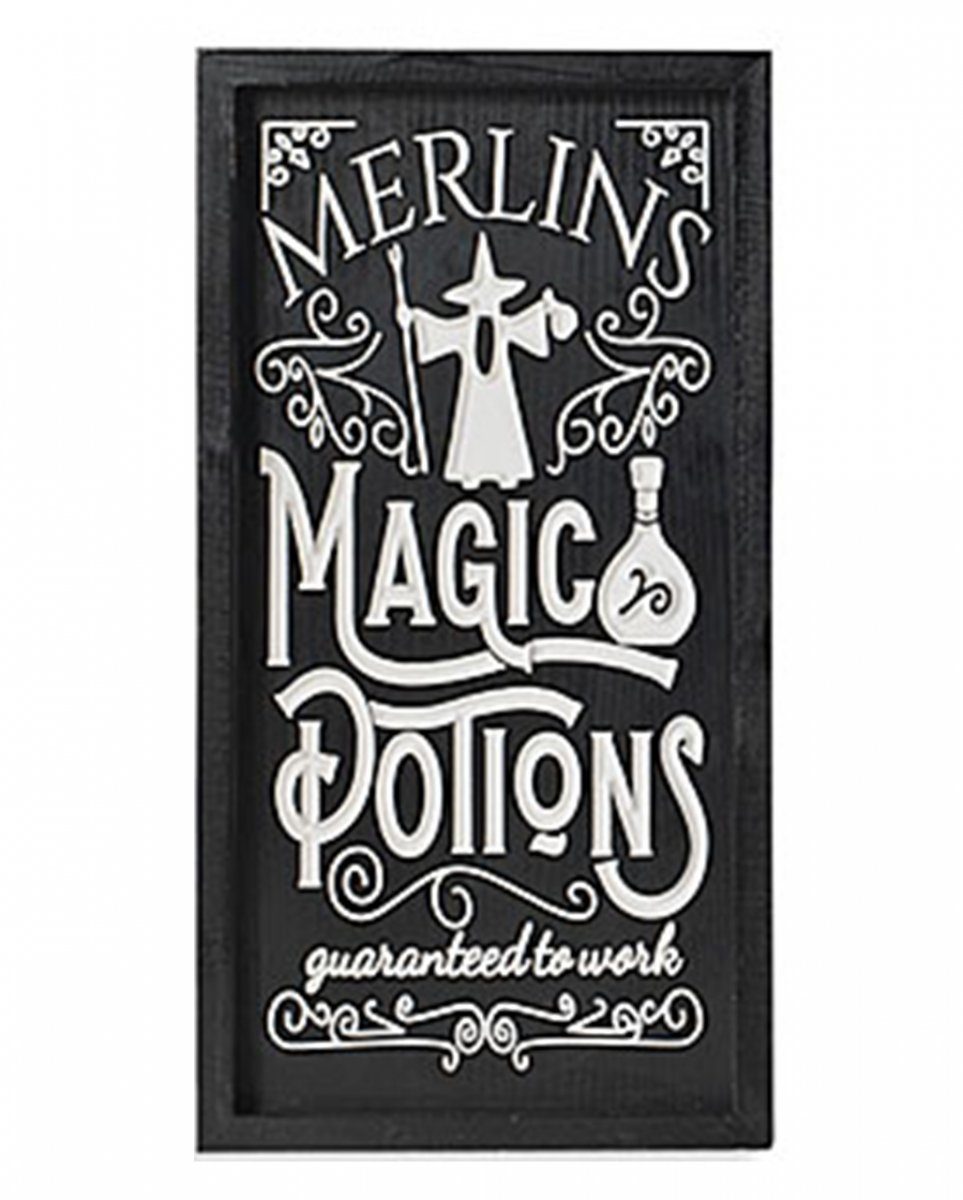 Horror-Shop Potions“ Vintage Wandbild Hängedekoration Magic „Merlins Halloween