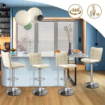 Yaheetech Barhocker (2er), Barstühle 360°Drehbar Küchenstühle Sitzhöhe 62,5 cm - 83 cm