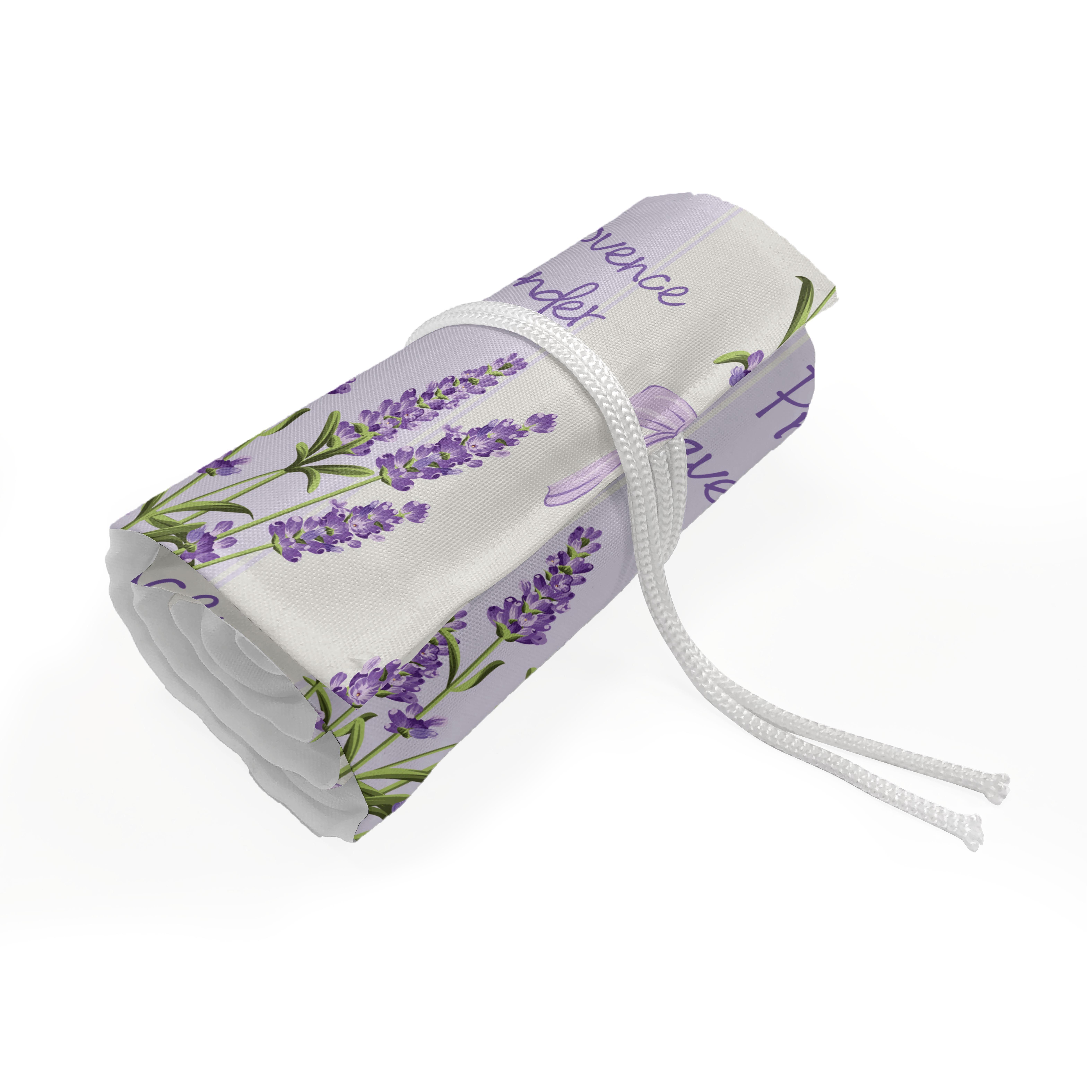 Abakuhaus Federmäppchen langlebig und tragbar Segeltuch Stiftablage Organizer, Lavendel Streifen und Blumen Lila