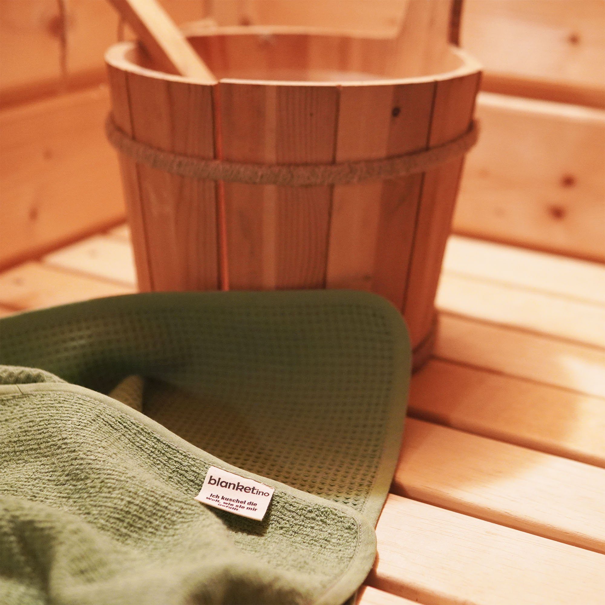 cm Saunahandtuch 80×200 aus 100% Seegrasgrün blanketino Handtuch Baumwolle •
