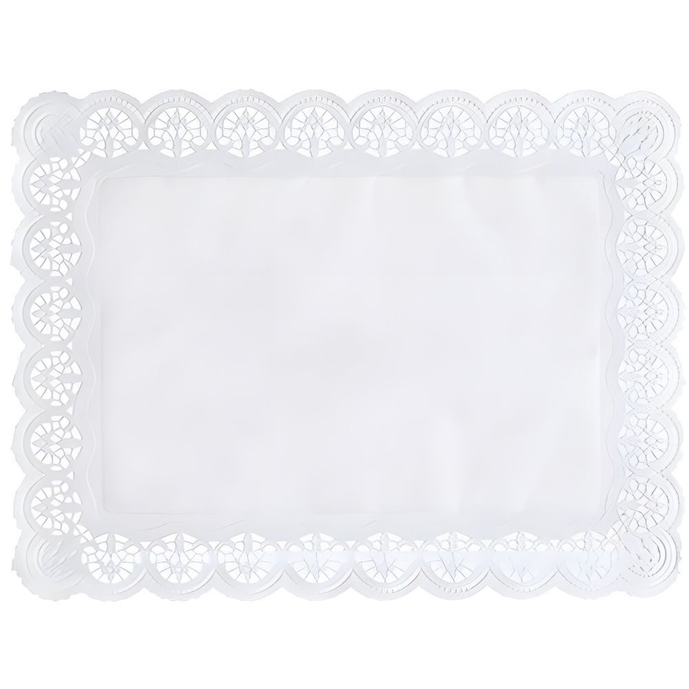 PAPSTAR Dekomatte Spitzenpapiere eckig 40 cm x 30 cm weiss 100 Stk