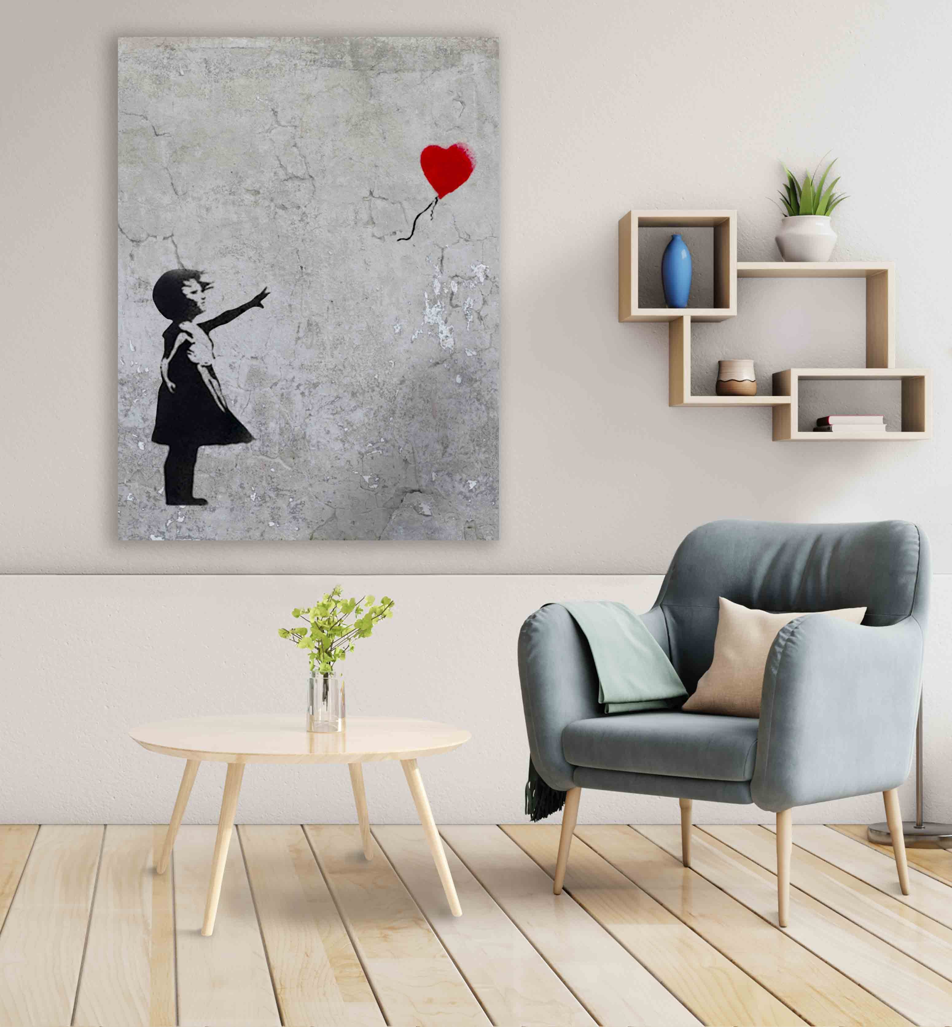 Leinwando Gemälde Leinwandbild Banksy / Mädchen günstig online kaufen