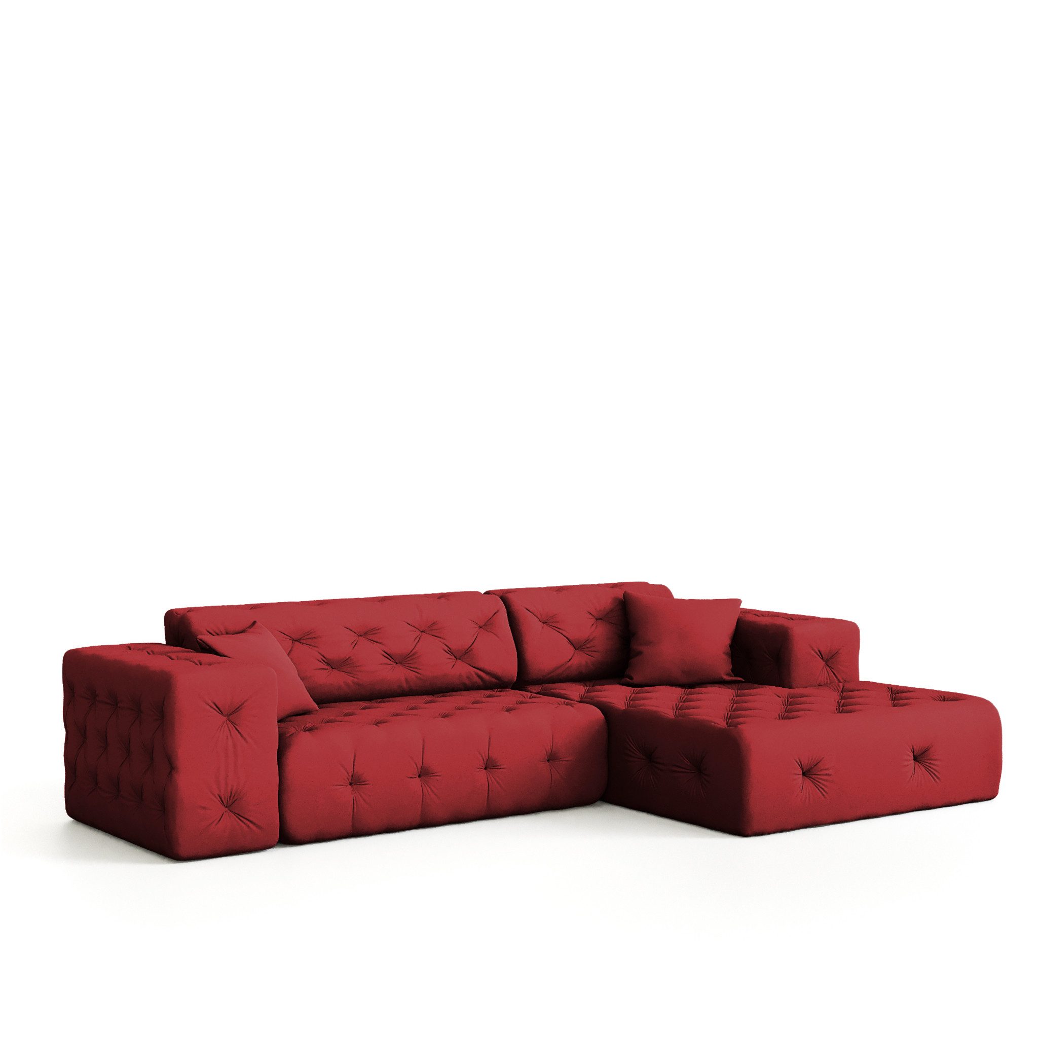 Fun Möbel Ecksofa Ecksofa Designersofa CHANTAL in Stoff Opera Velvet, Ottomane Links und Rechts