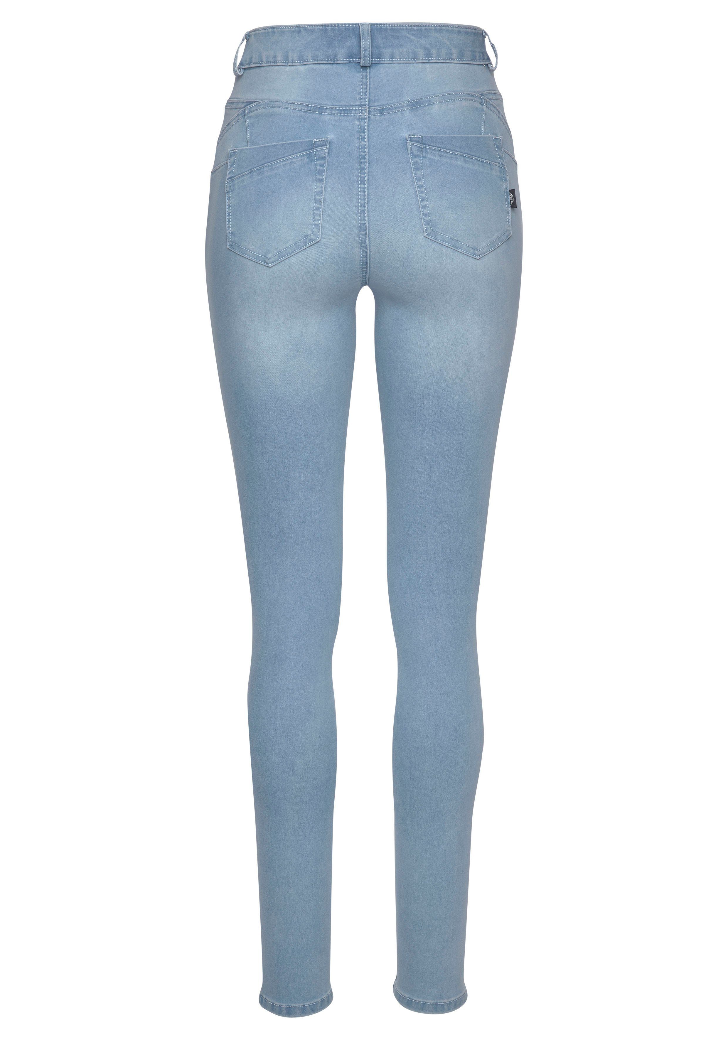 Arizona Skinny-fit-Jeans Shapingnähten mit bleached Ultra High Waist Stretch