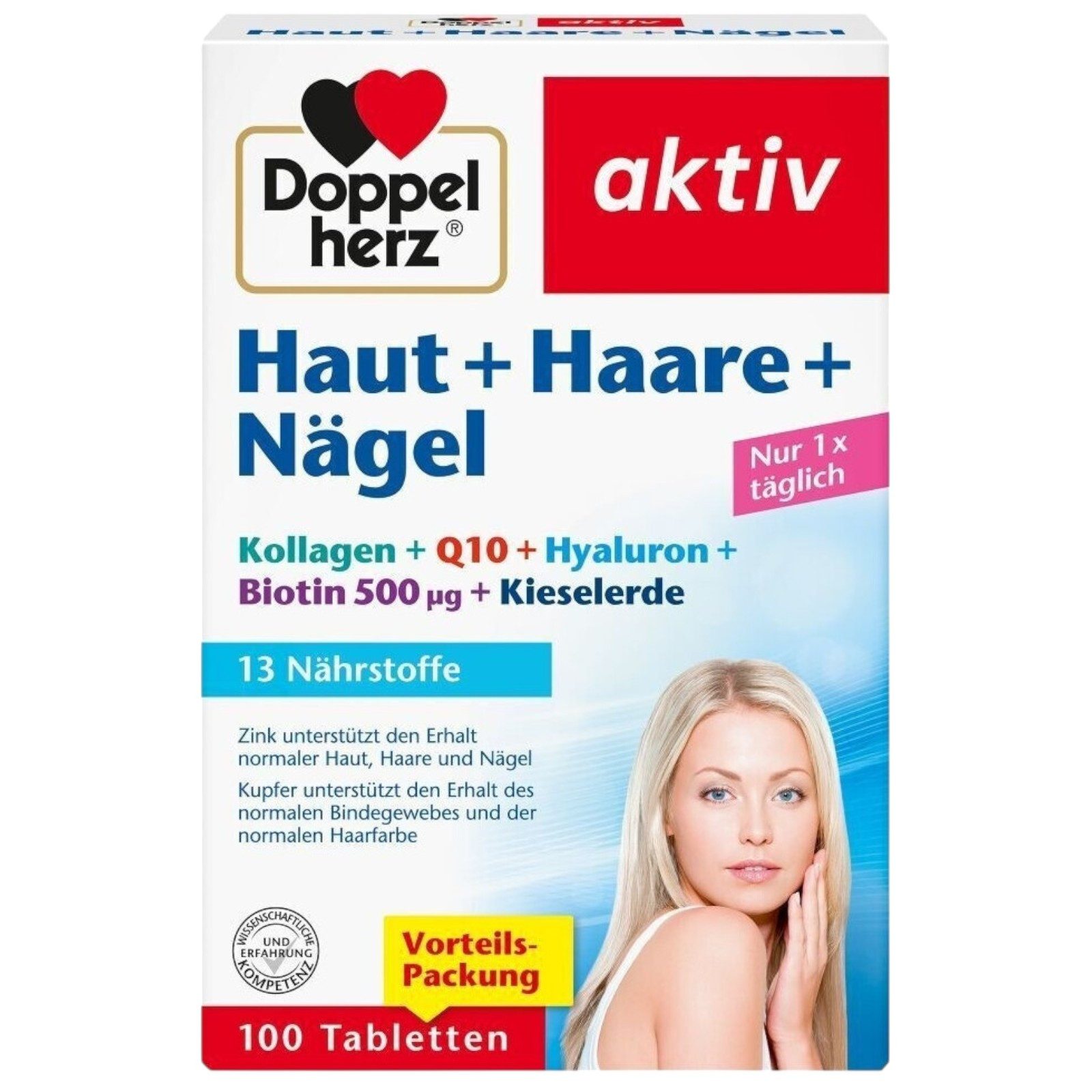 Doppelherz aktiv Haut + Haare + Nägel Tabletten 100 Stk. Tabletten