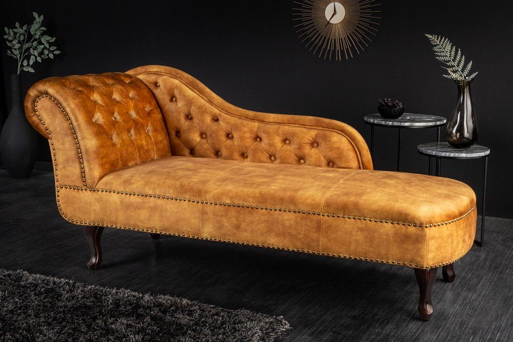riess-ambiente Recamiere CHESTERFIELD 170cm senfgelb, Einzelartikel 1 Teile, Wohnzimmer · Samt · Design
